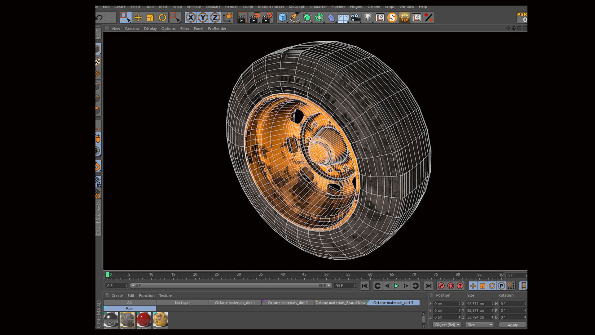 Tire and Rim Low-poly 3D model_12
