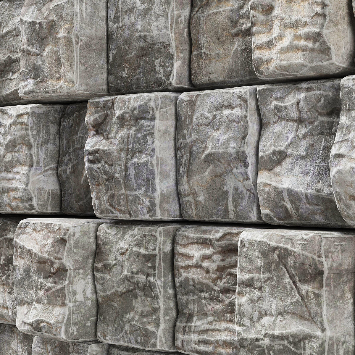 Stone cube panel n3 3D model_2