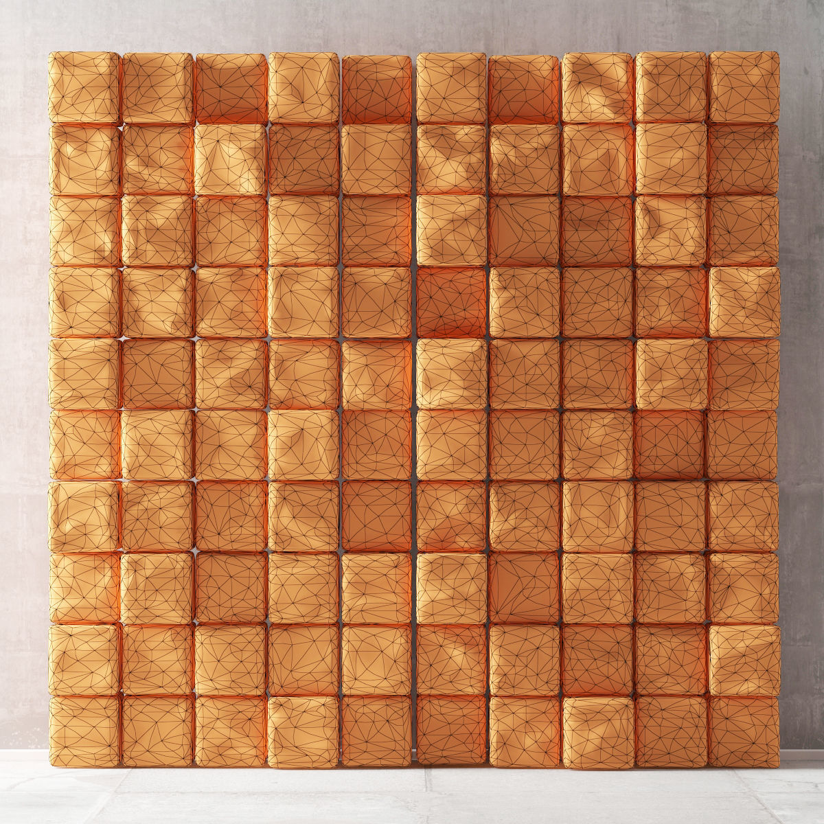 Stone cube panel n3 3D model_9