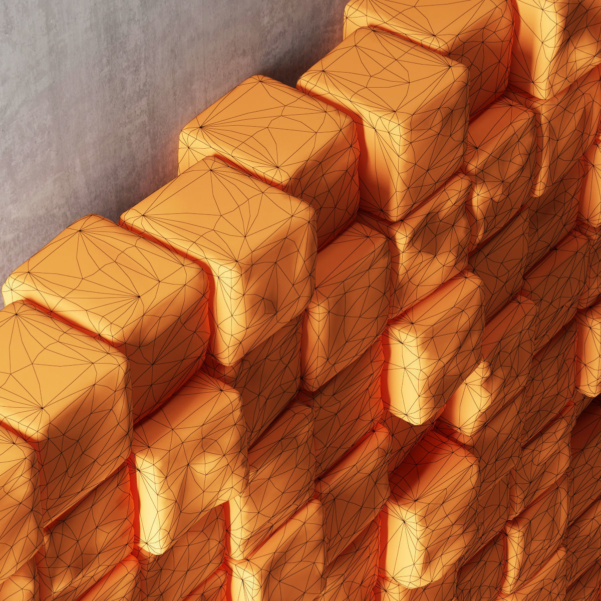 Stone cube panel n3 3D model_12