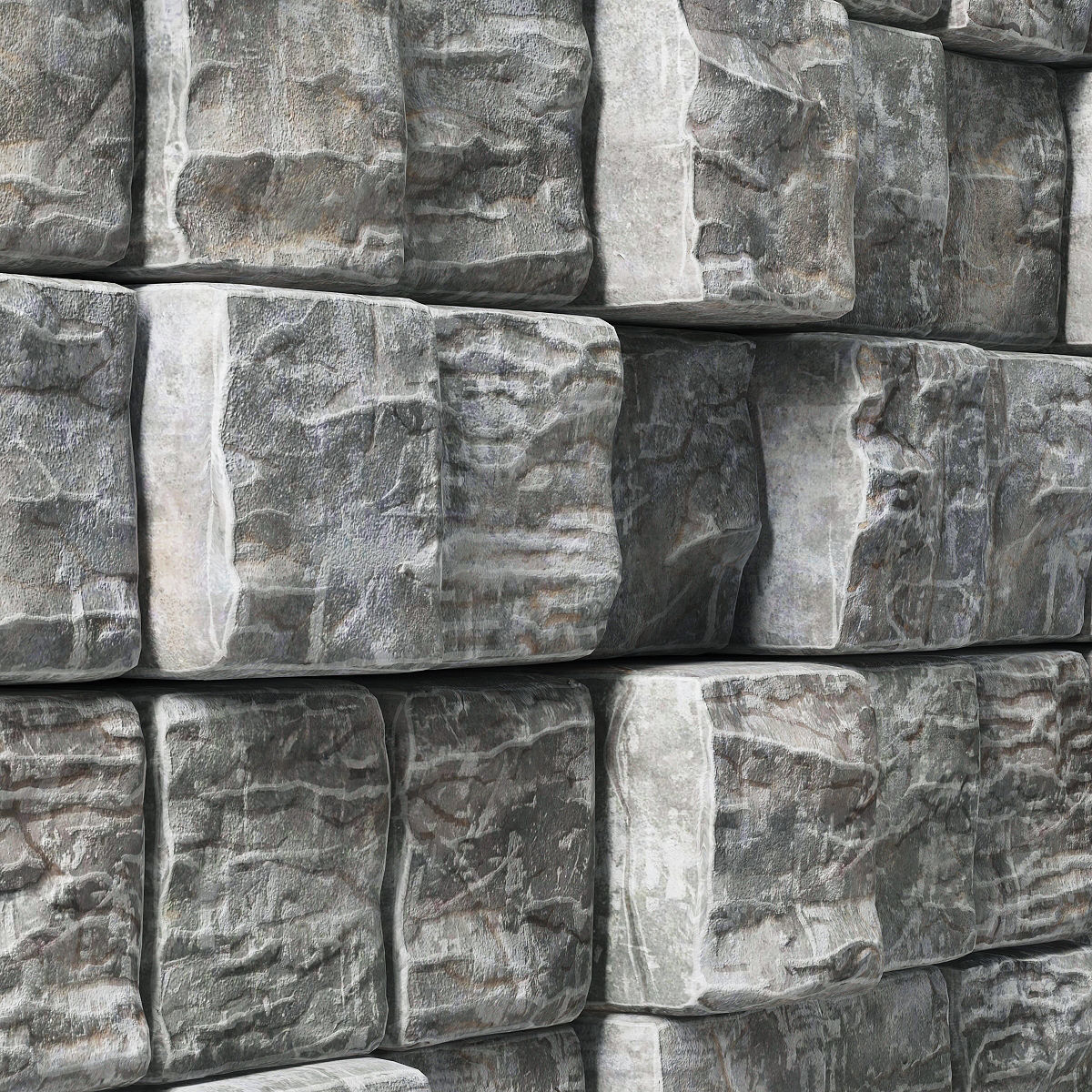 Stone cube panel n3 3D model_3