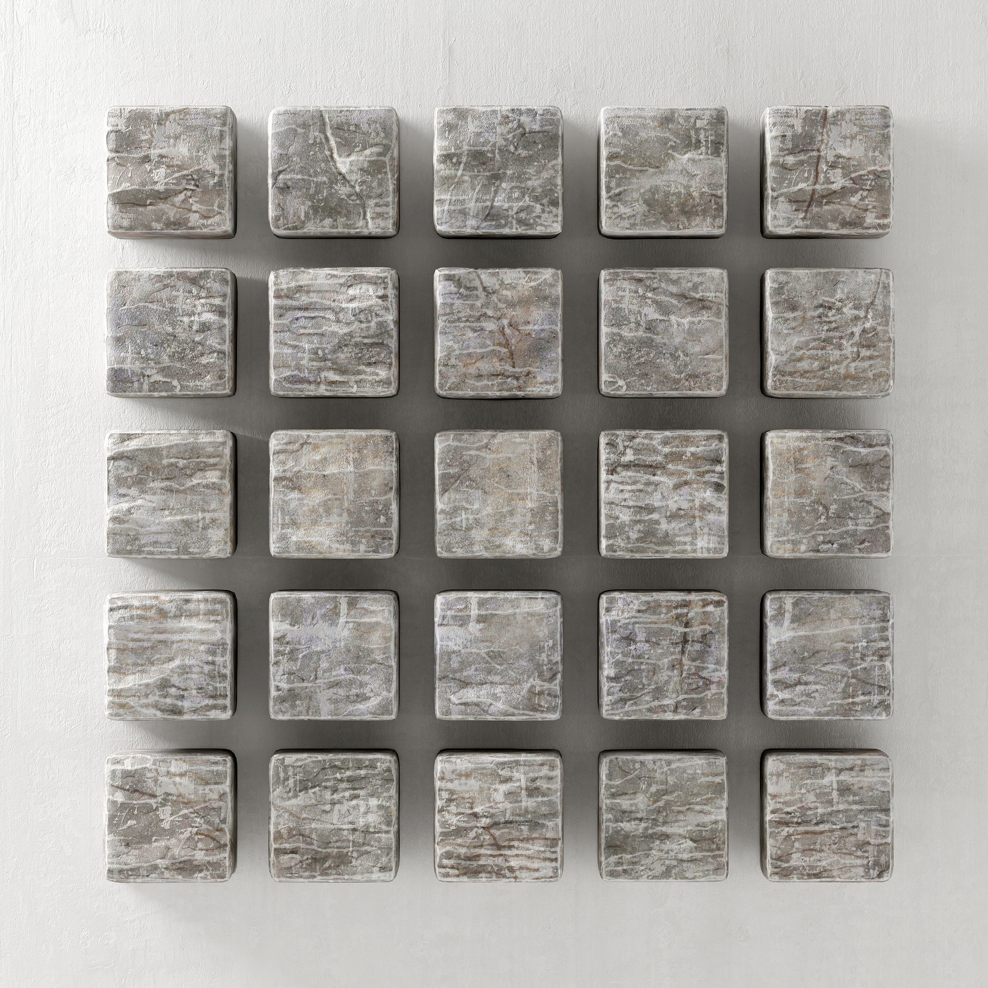 Stone cube panel n3 3D model_8