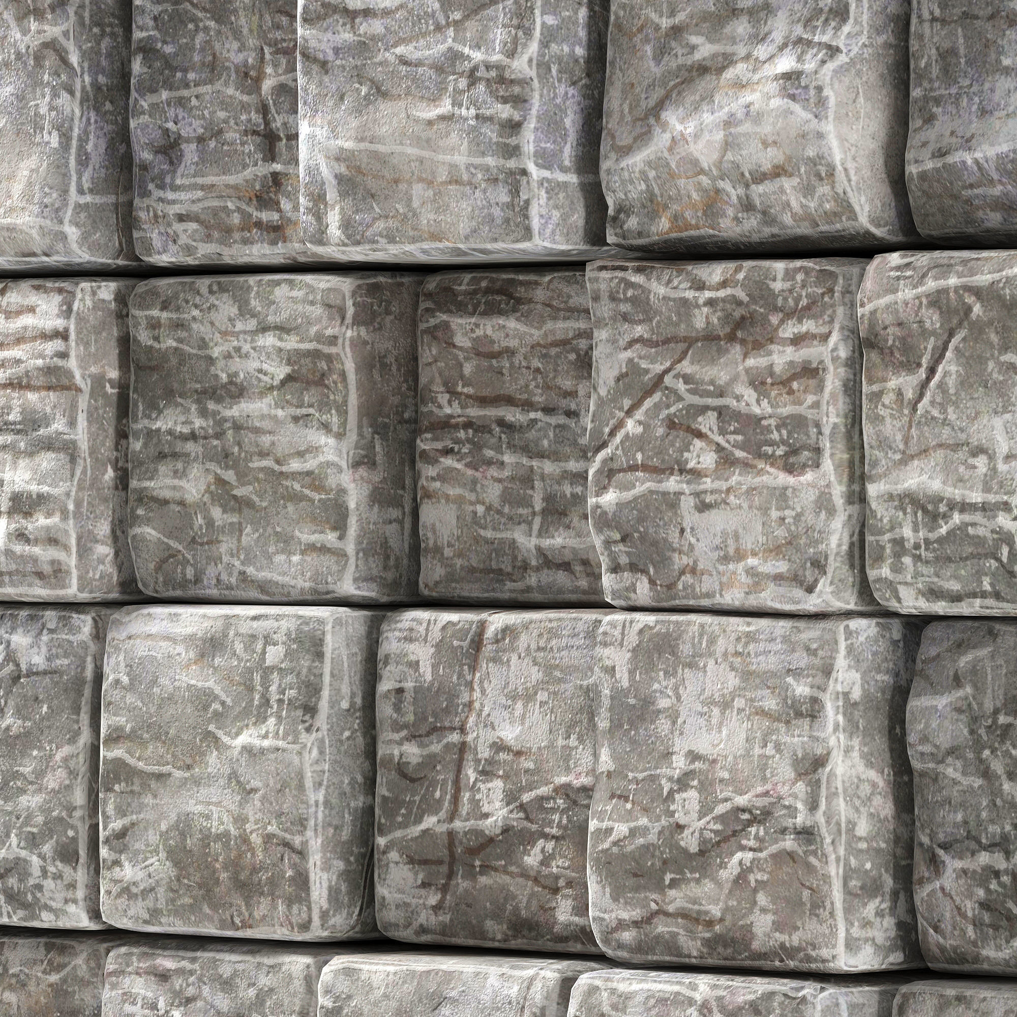 Stone cube panel n3 3D model_6