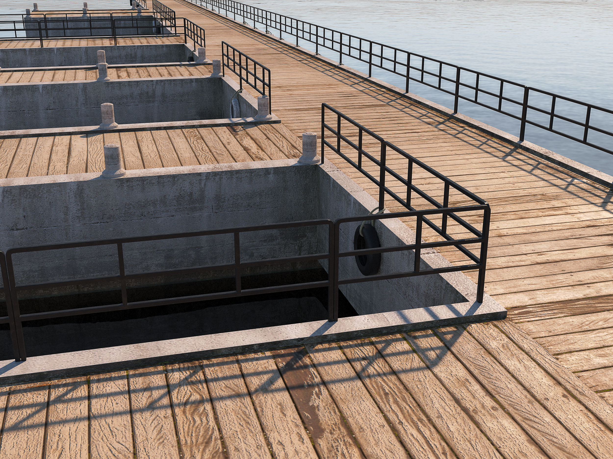 Marina for boats 3D model_2