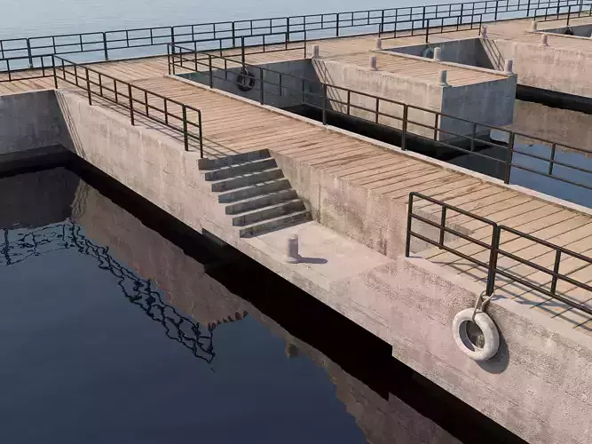 Marina for boats 3D model