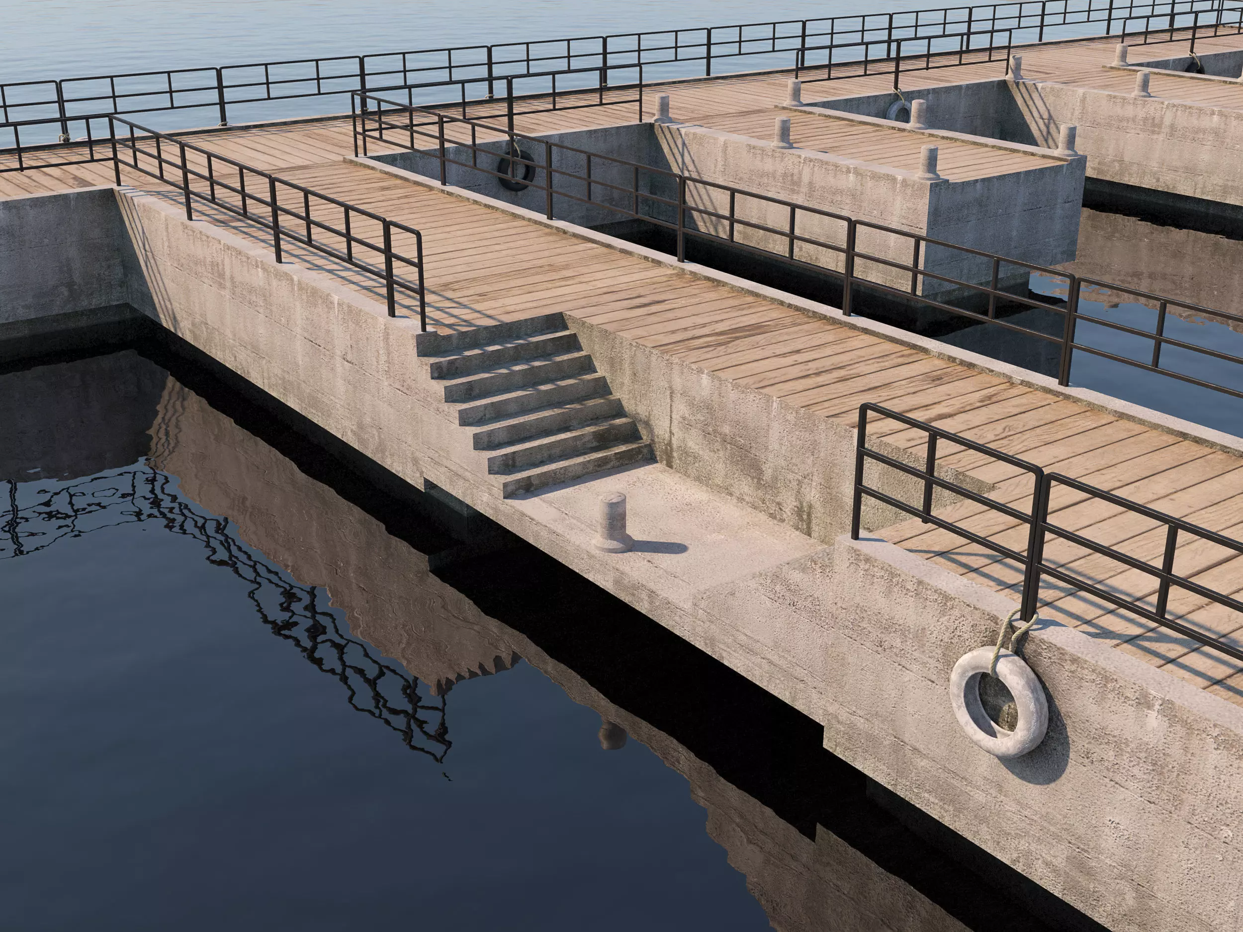 Marina for boats 3D model_0