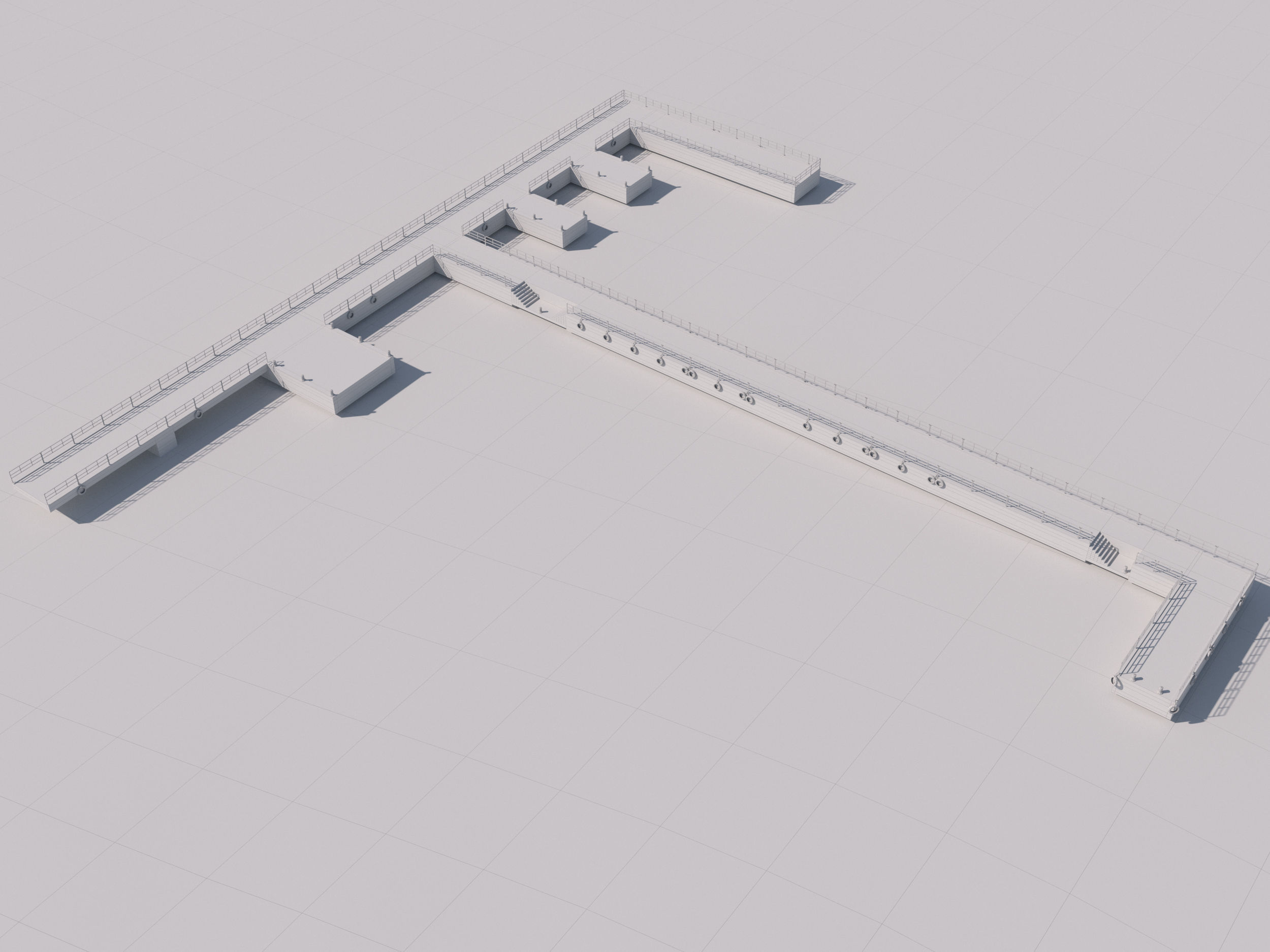 Marina for boats 3D model_4