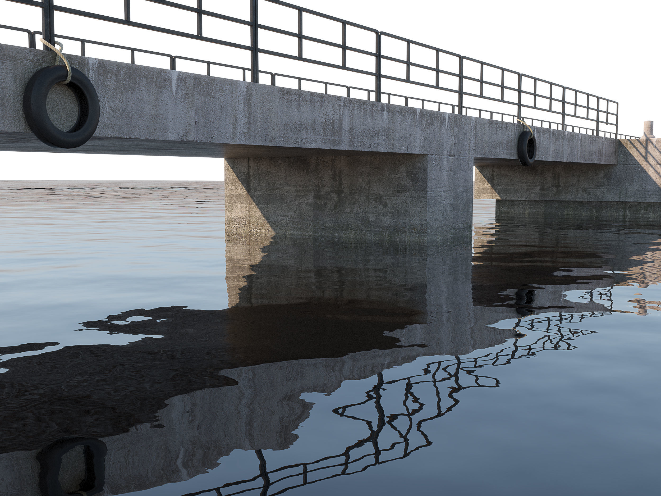 Marina for boats 3D model_3