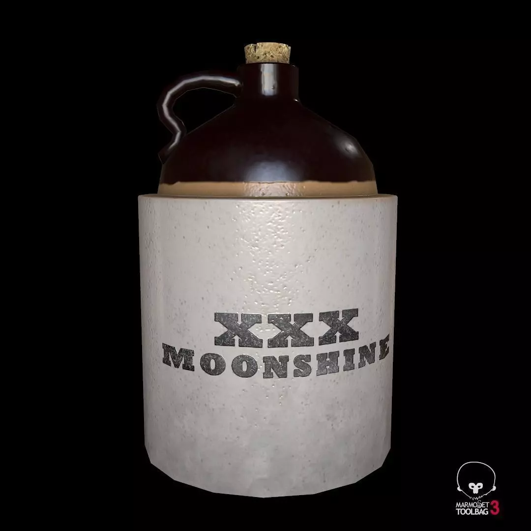 Moonshine Jug Low-poly 3D model