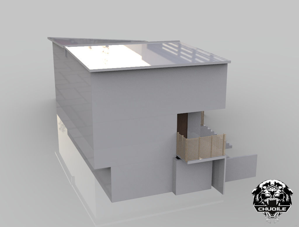 Modern Building Low-poly 3D model_5