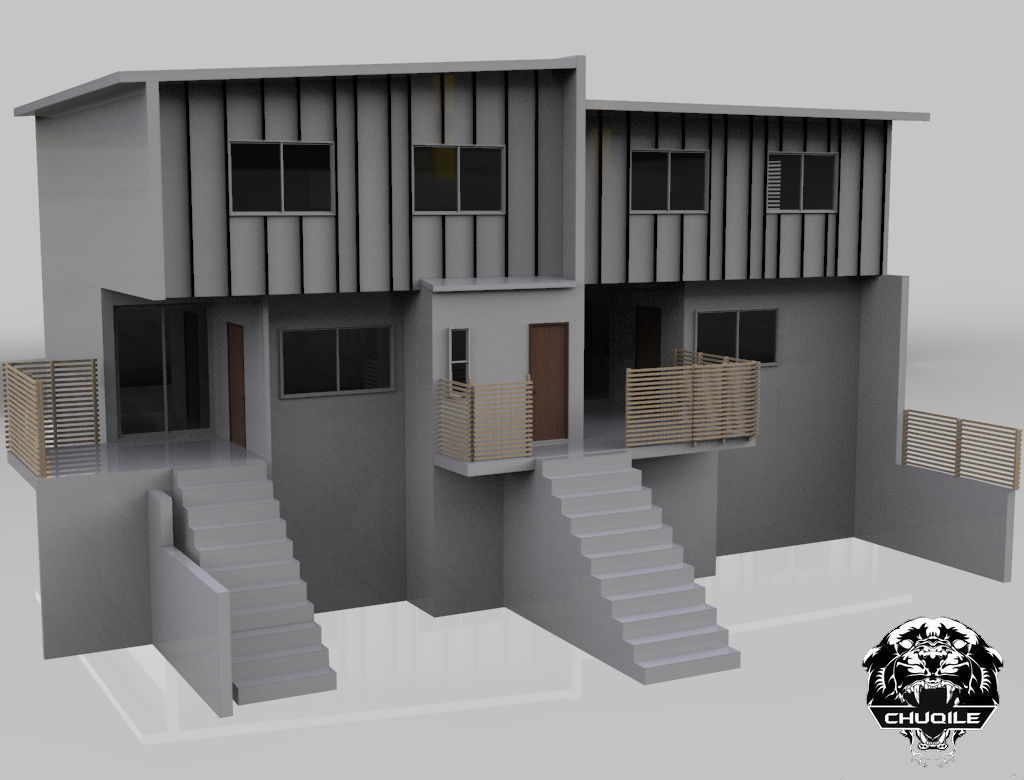 Modern Building Low-poly 3D model_2