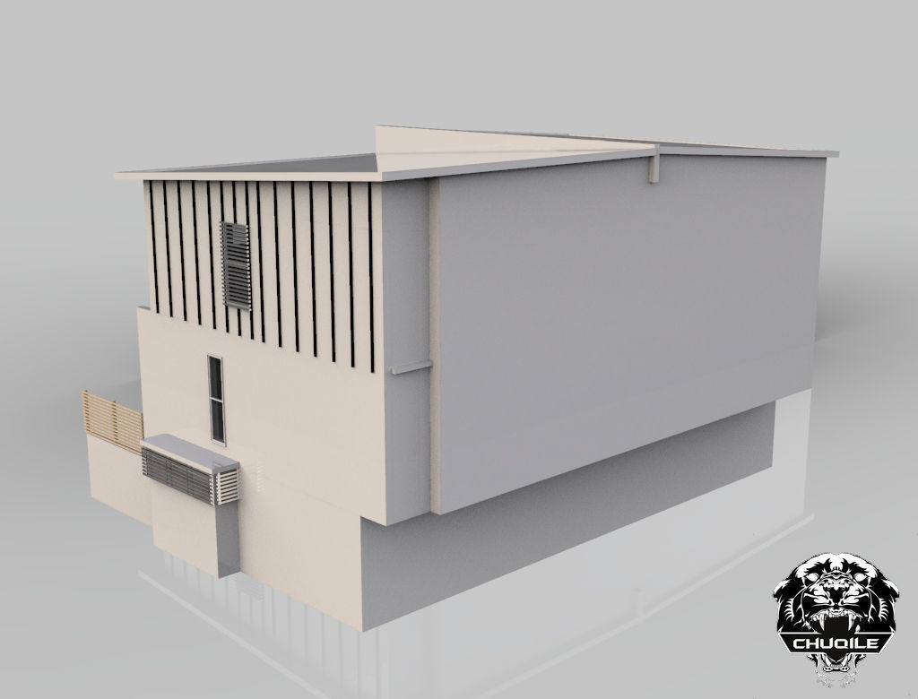 Modern Building Low-poly 3D model_3