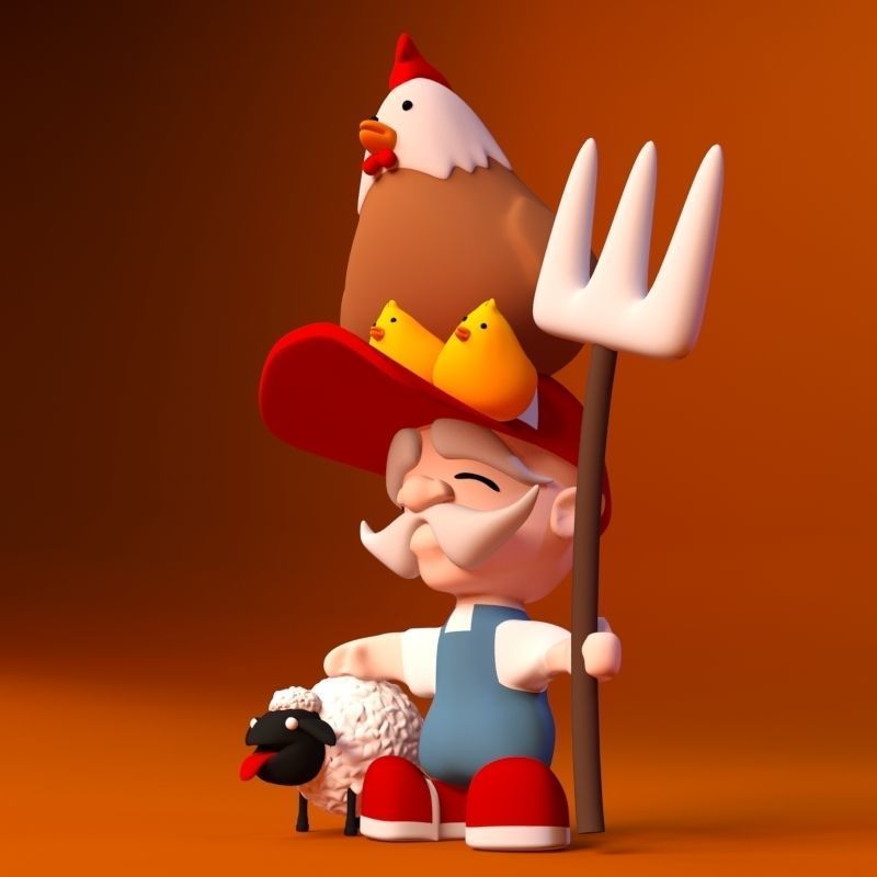 Little Farmer 3D model_2