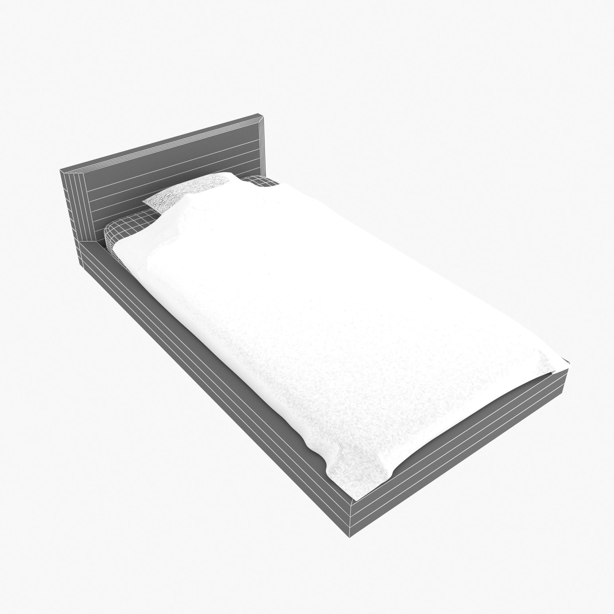 Single Bed LD3D0005 3D model_6