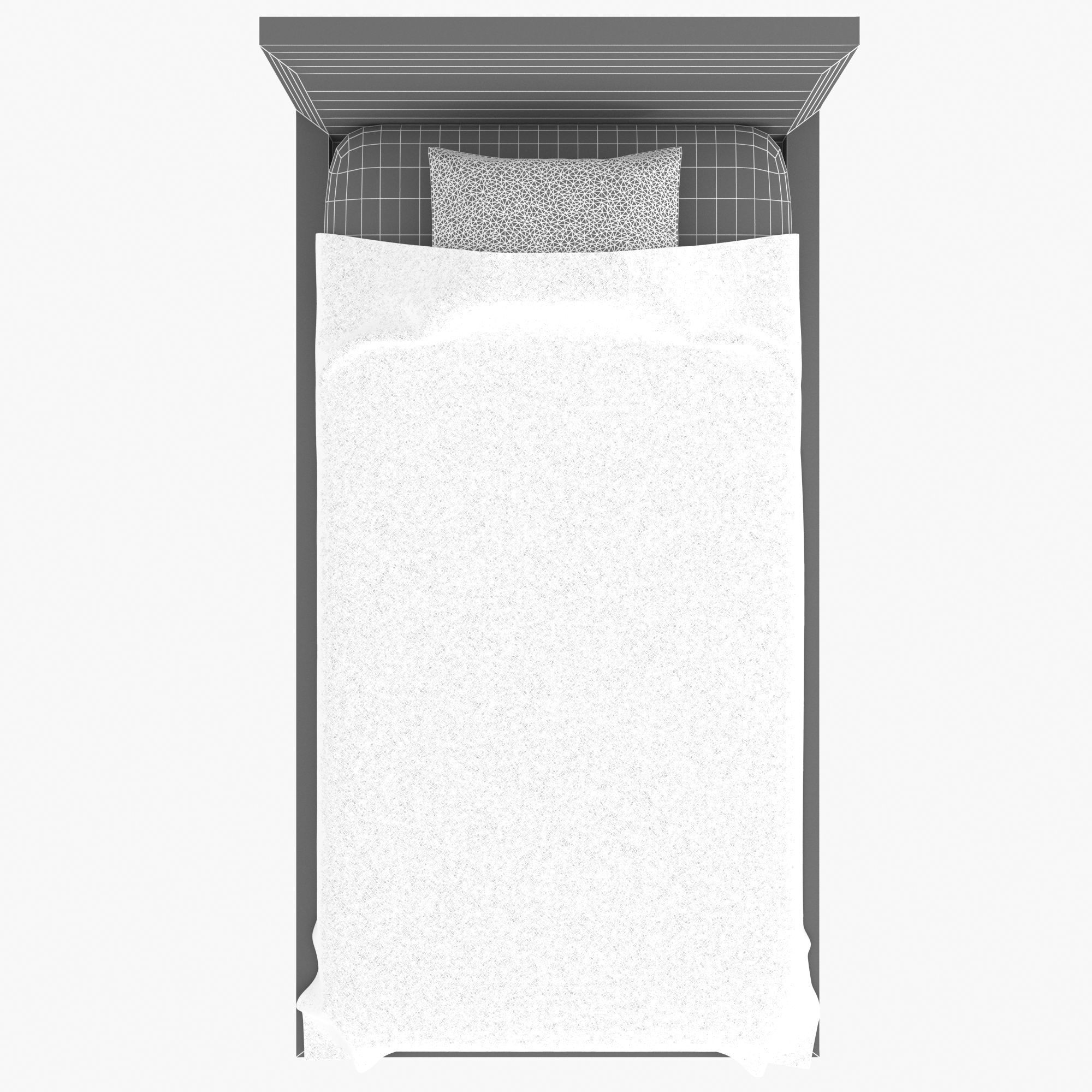 Single Bed LD3D0005 3D model_5