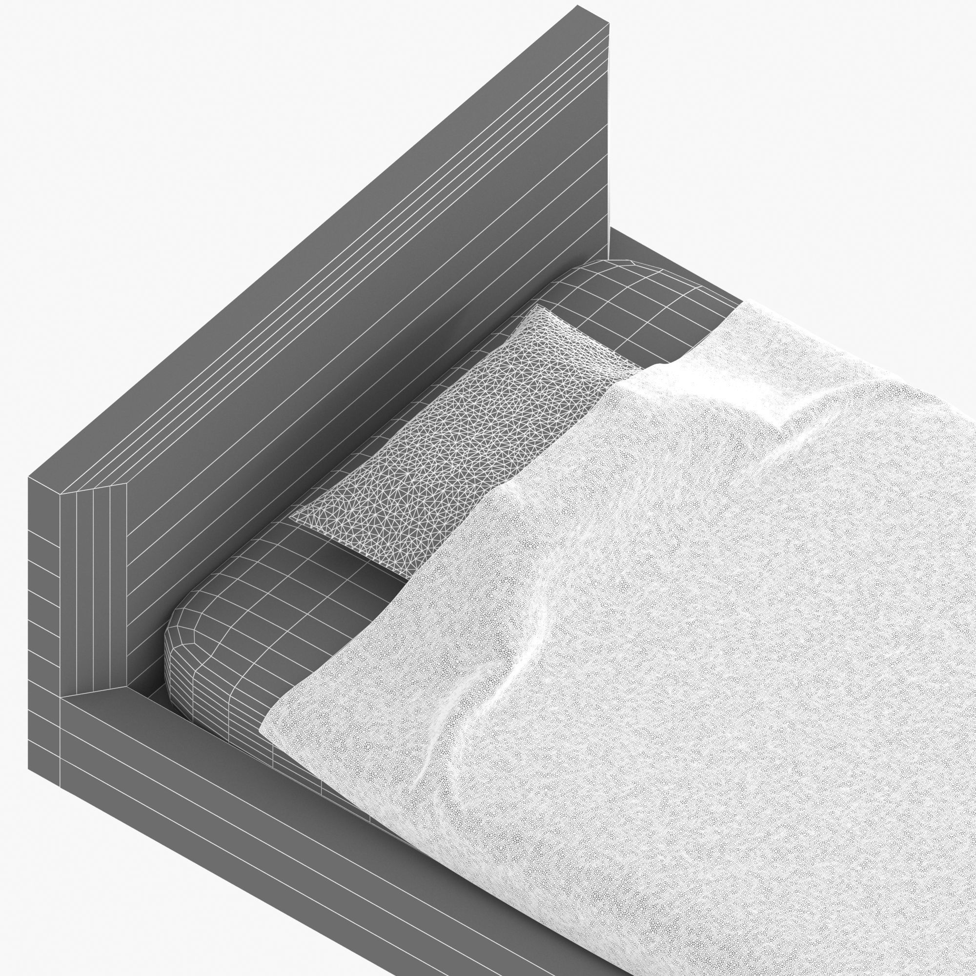 Single Bed LD3D0005 3D model_7