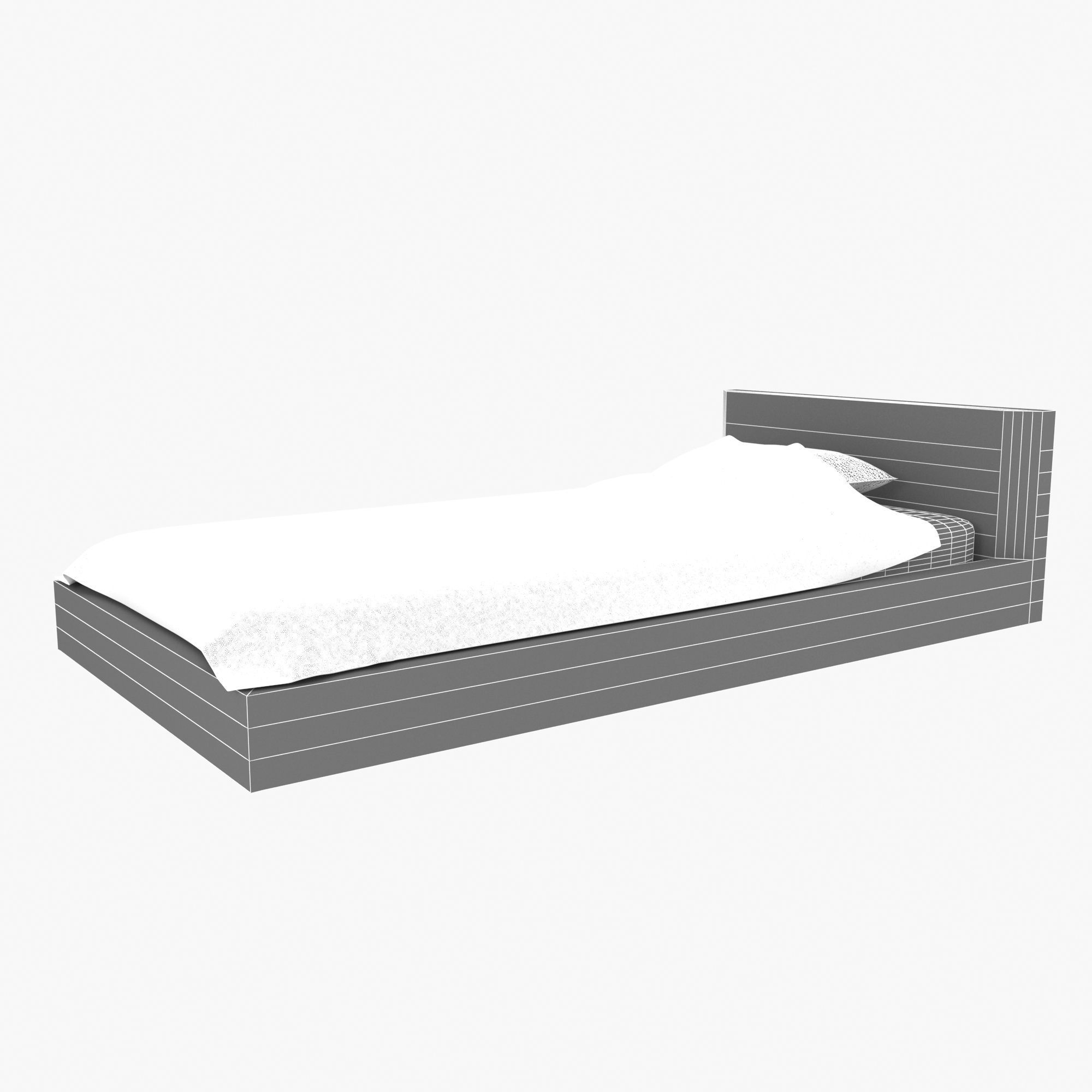 Single Bed LD3D0005 3D model_4