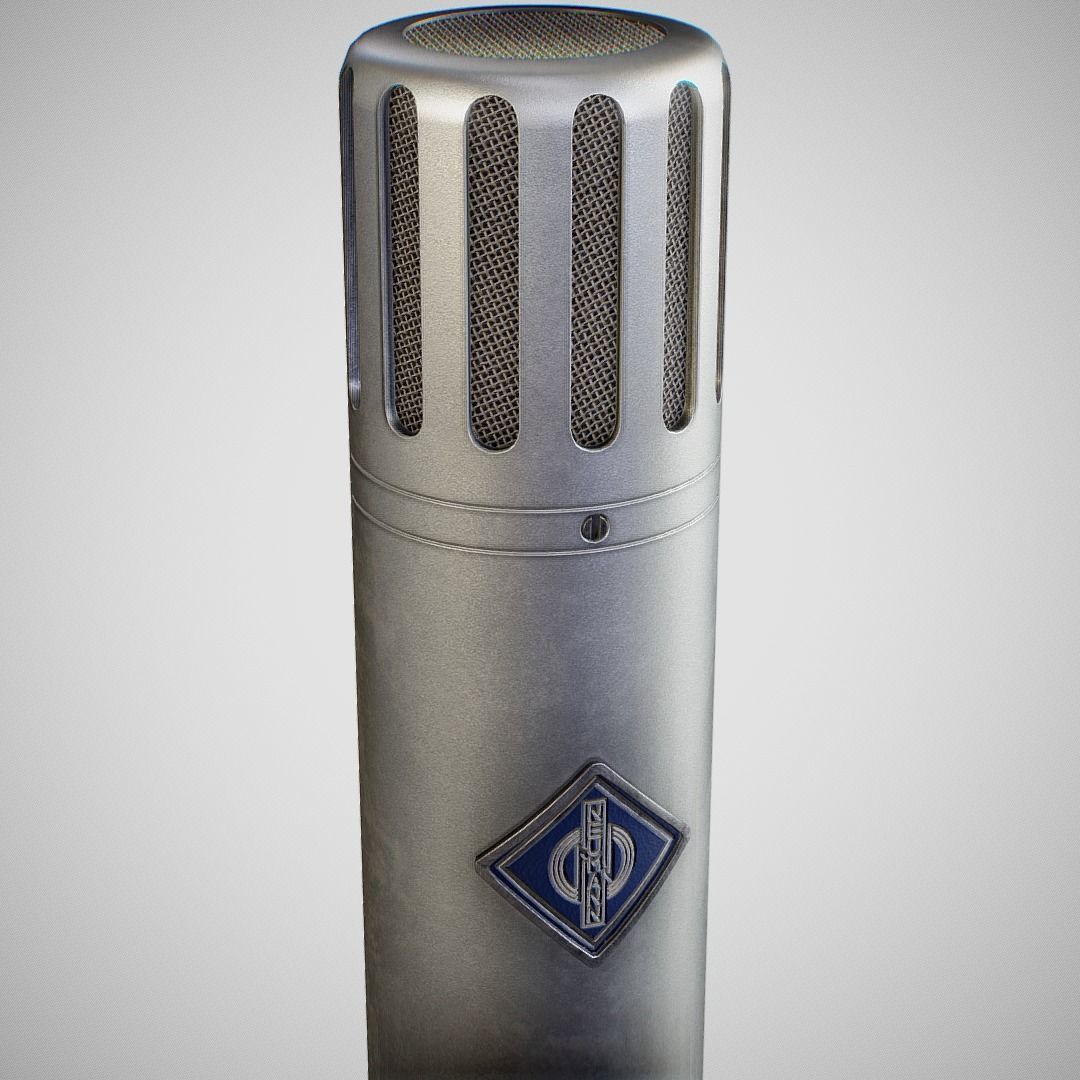 Microphone - Neumann KM254 Low-poly 3D model_4