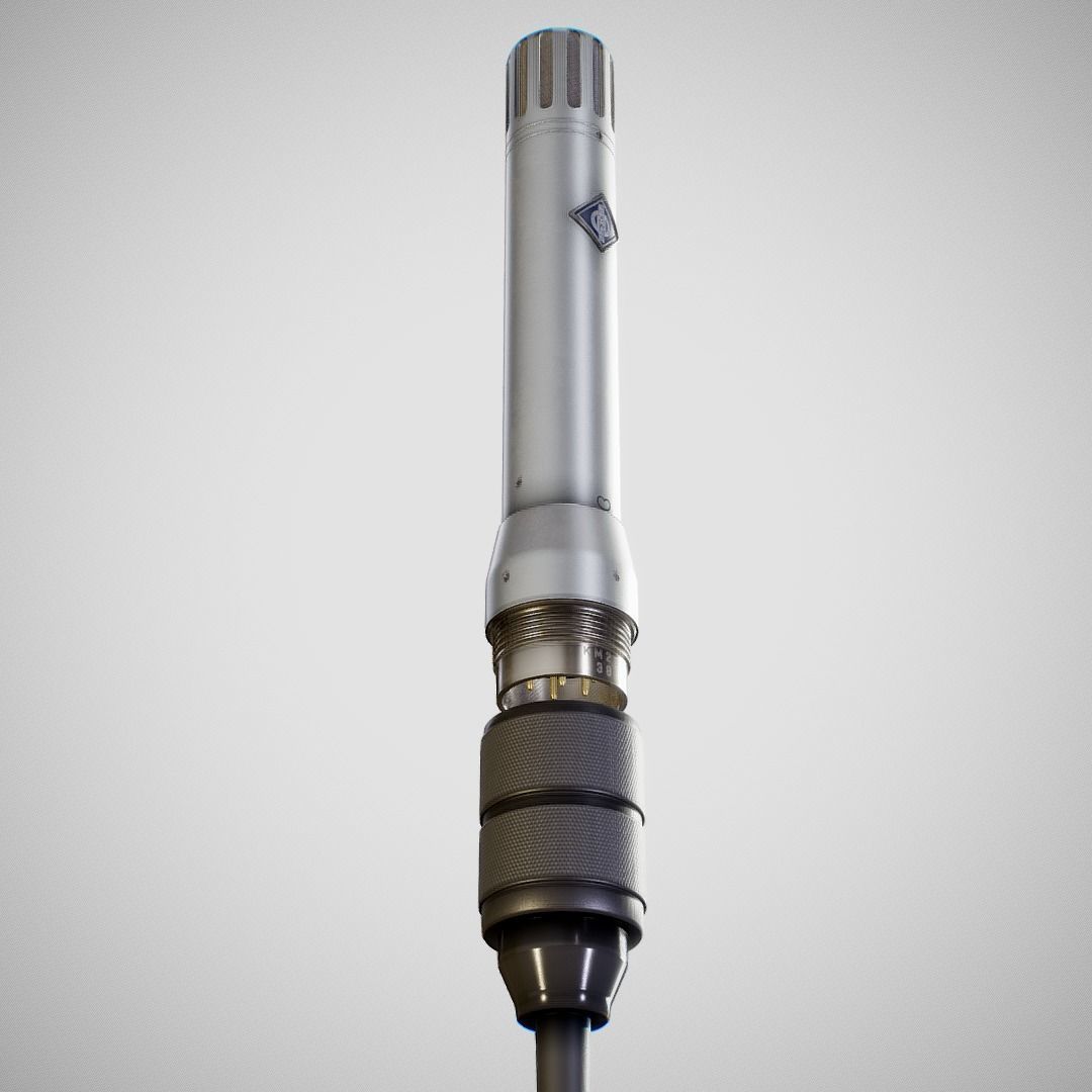 Microphone - Neumann KM254 Low-poly 3D model_10