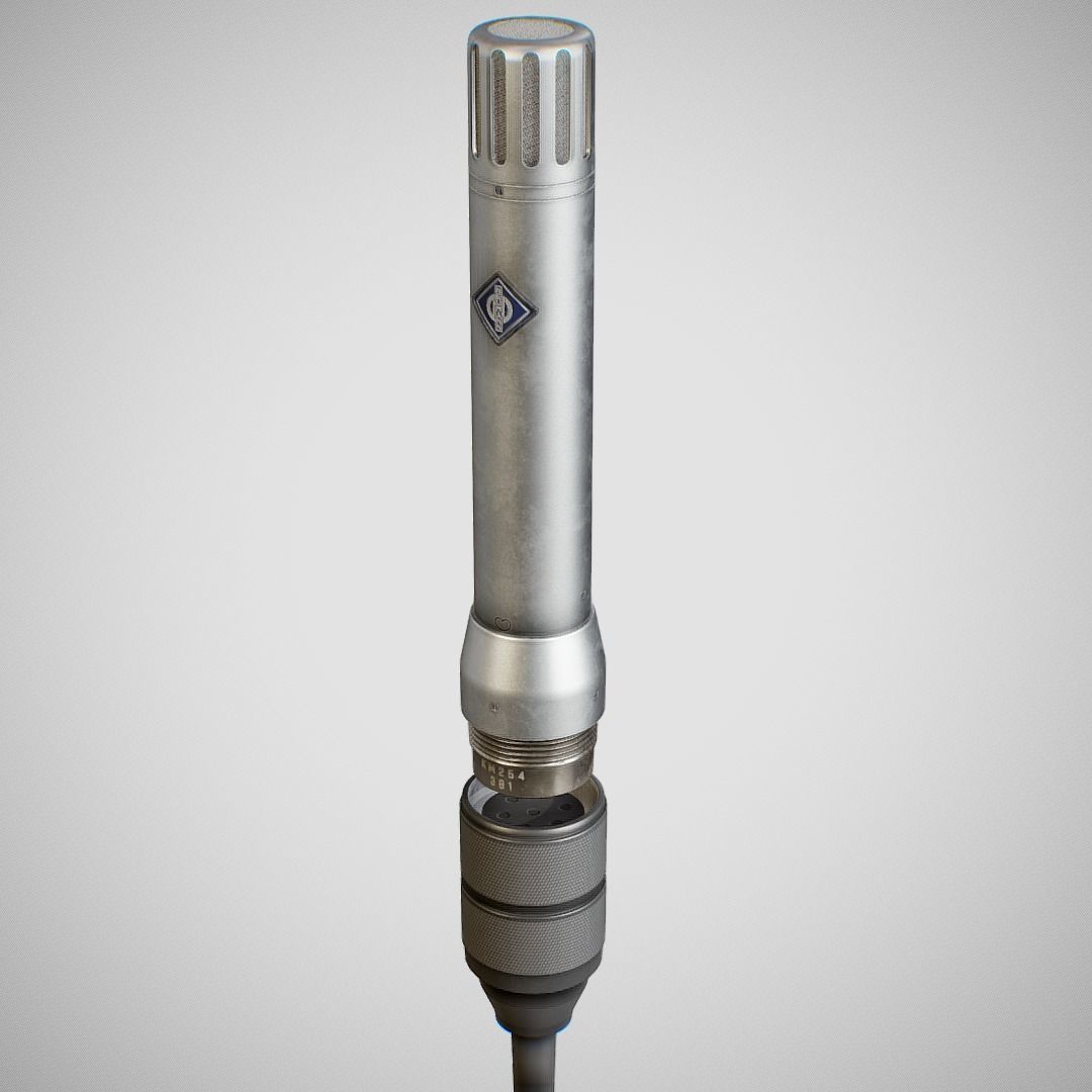 Microphone - Neumann KM254 Low-poly 3D model_2
