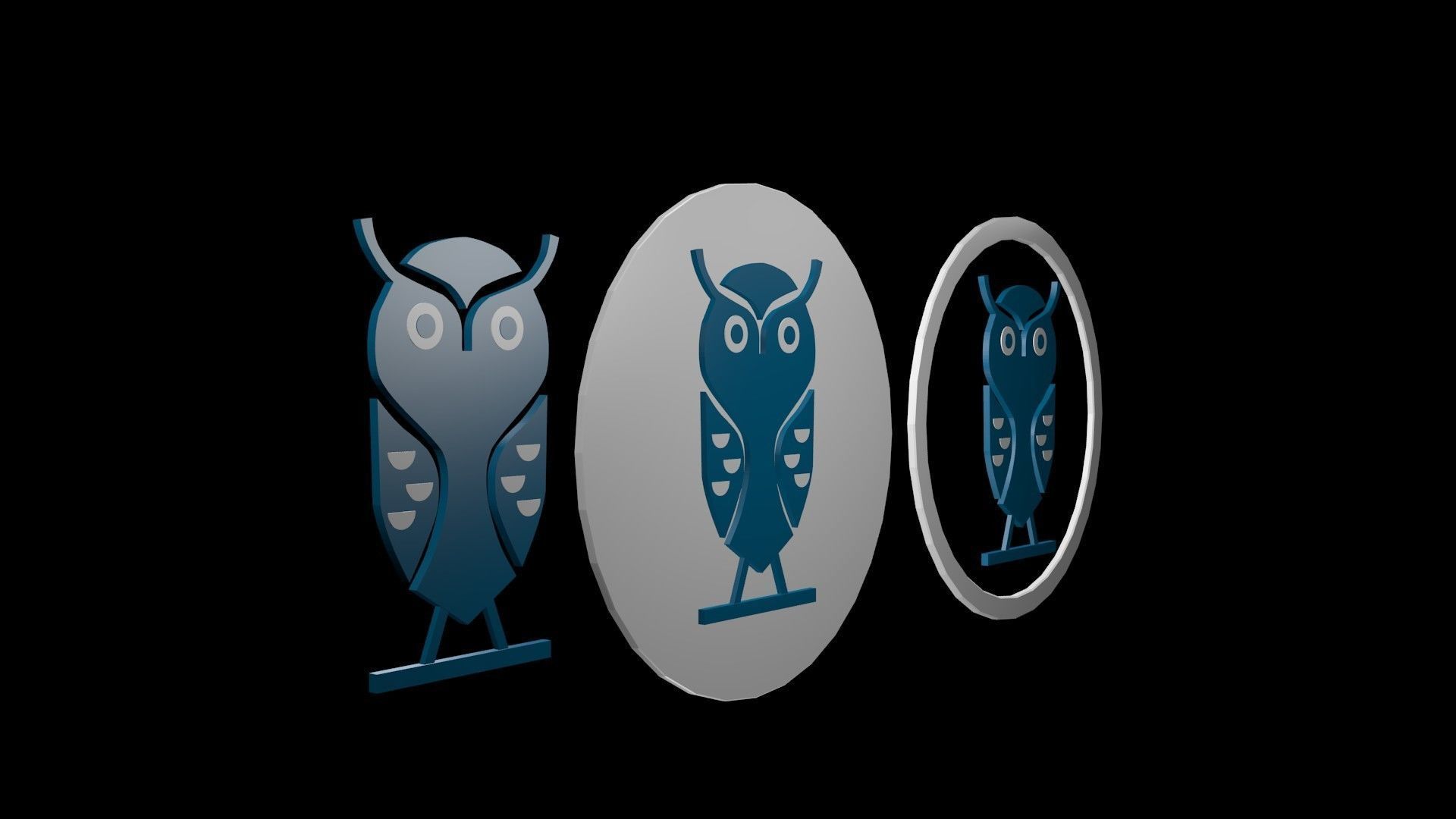 Low poly symbol birds 3 Free low-poly 3D model_2