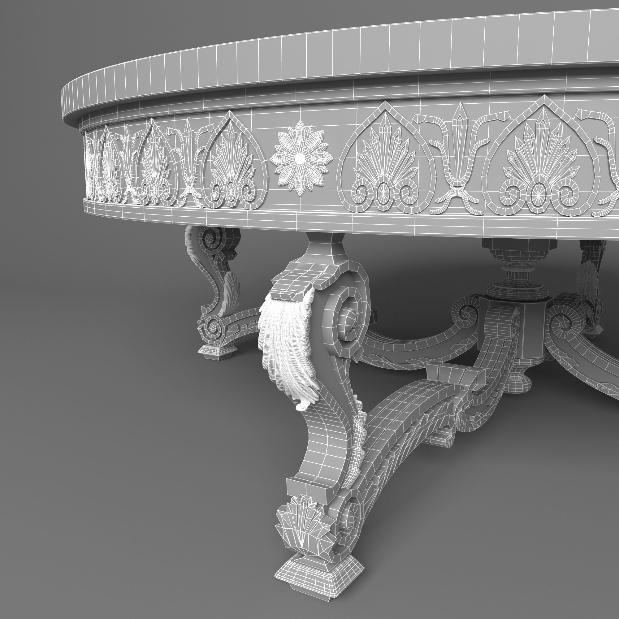 Table classic 3D model_7