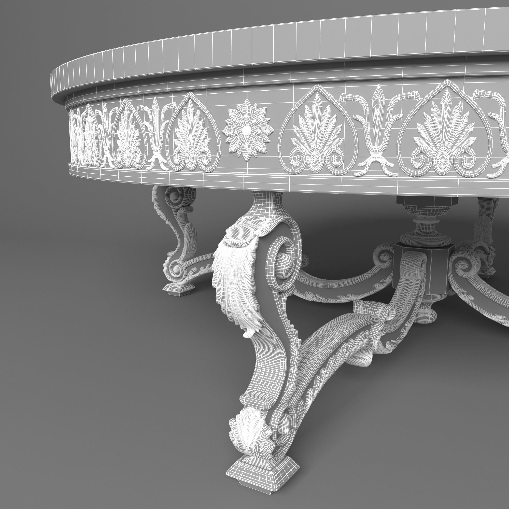 Table classic 3D model_6