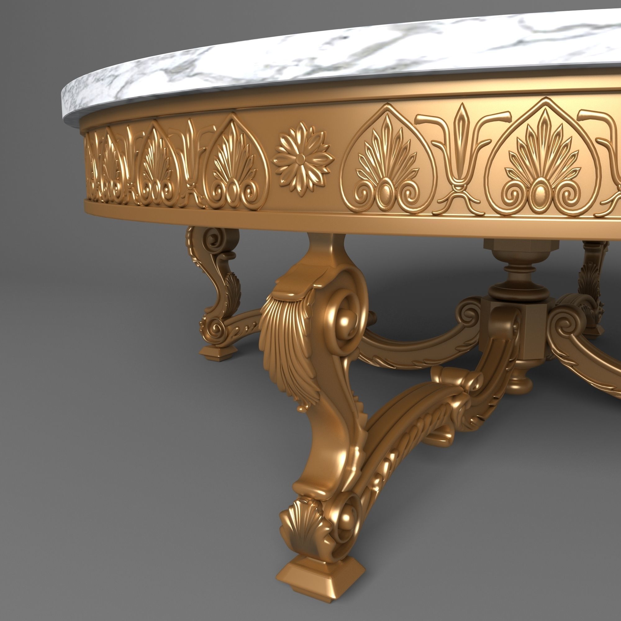 Table classic 3D model_4