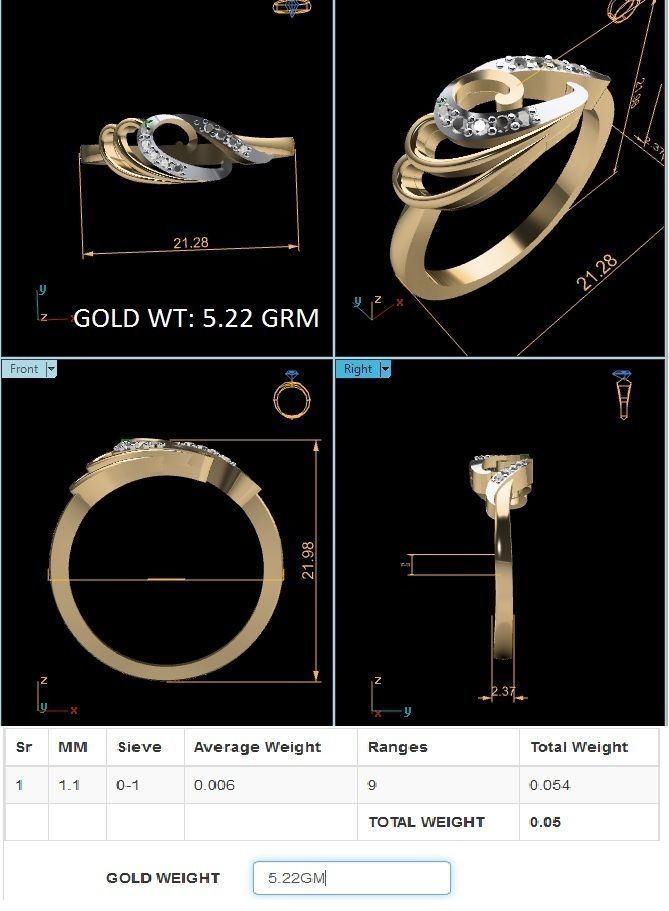 Women ring 3dm stl render detail 3D print model 3D print model_12