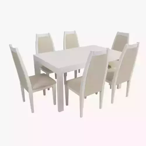 Modern Dining Table with Chairs Free 3D model