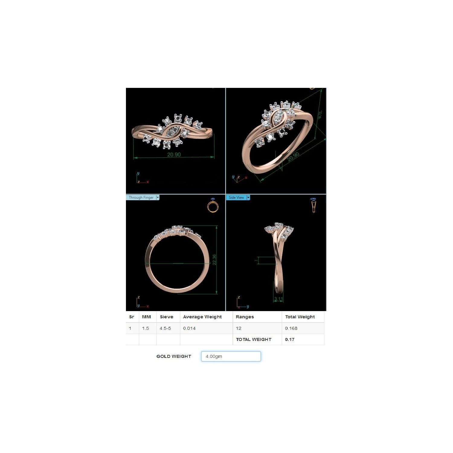 Women ring 3dm stl render detail 3D print model 3D print model_10