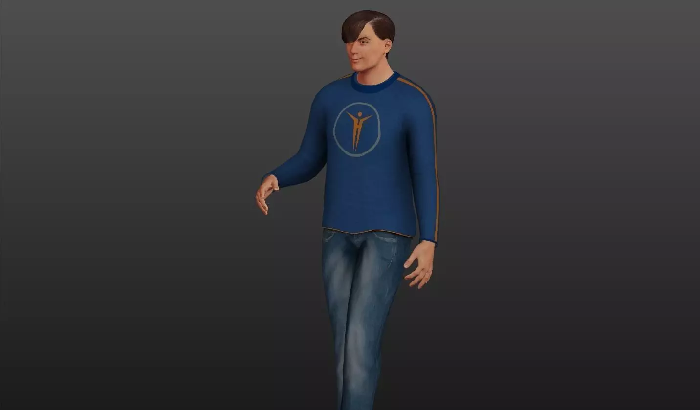 Man Character Rigged Game Ready   3D model_0