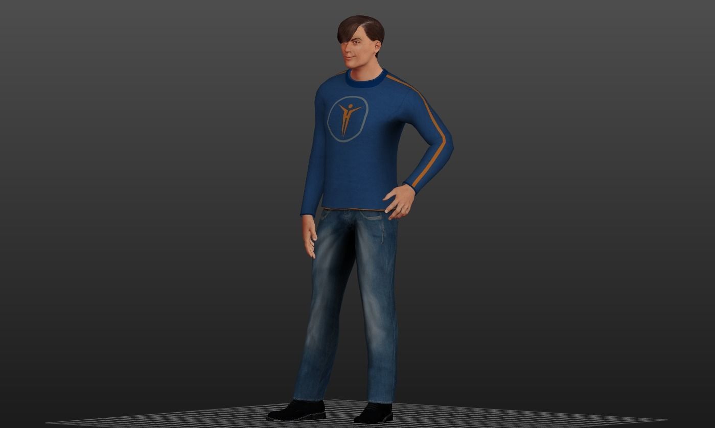 Man Character Rigged Game Ready   3D model_1
