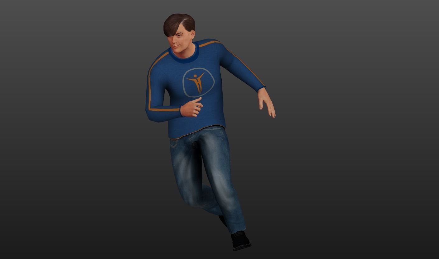 Man Character Rigged Game Ready   3D model_2
