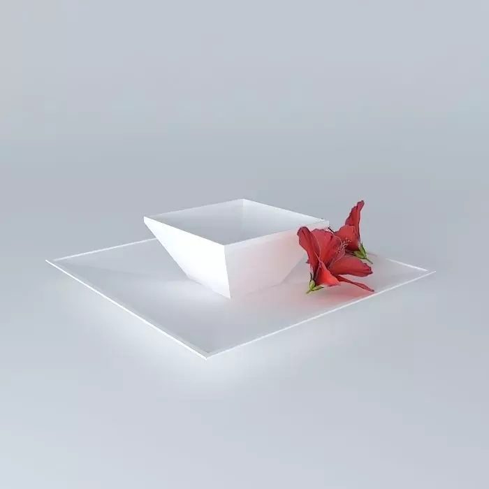 decoration bowl with flowers Free 3D model
