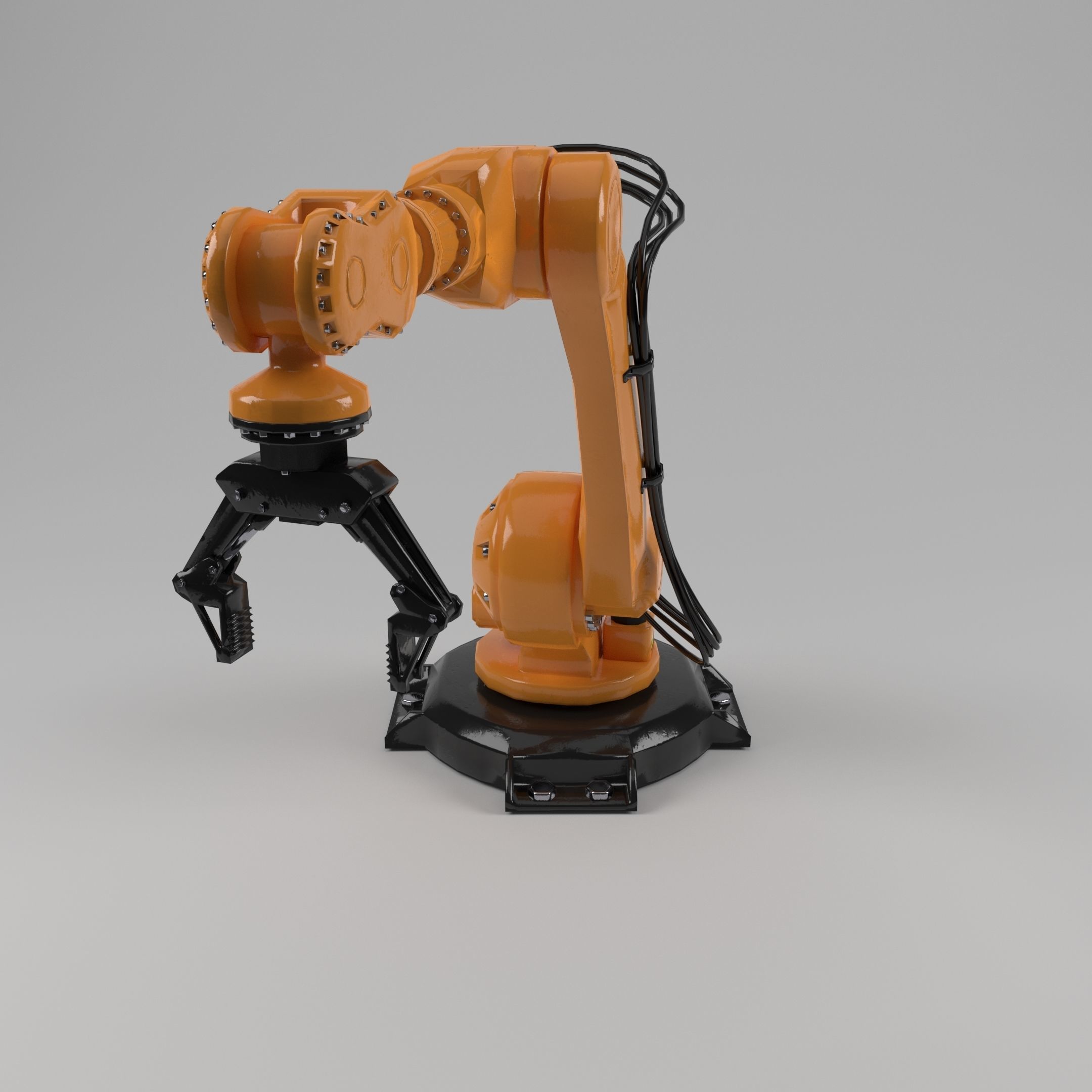 industrial robot arm Low-poly 3D model_12