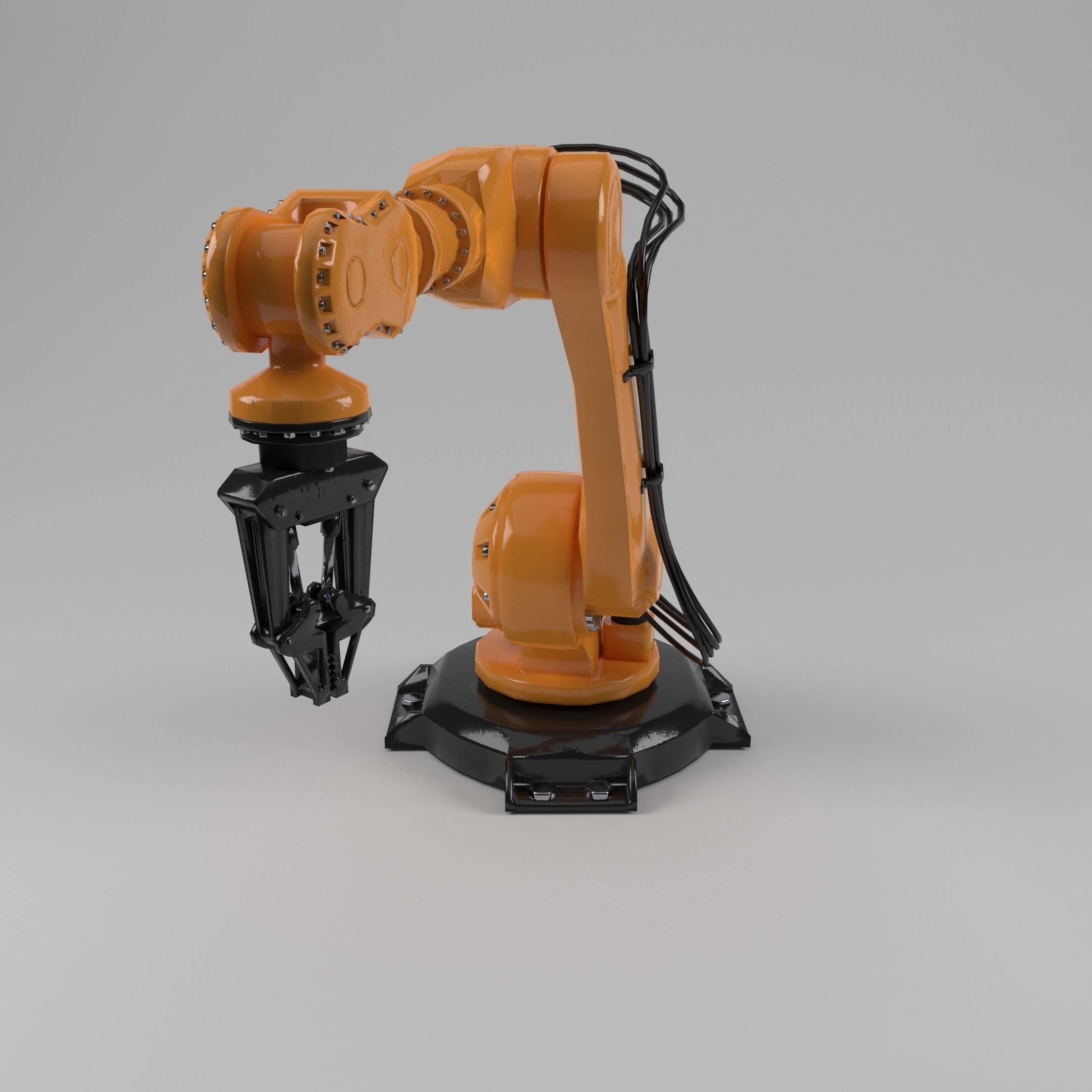 industrial robot arm Low-poly 3D model_11