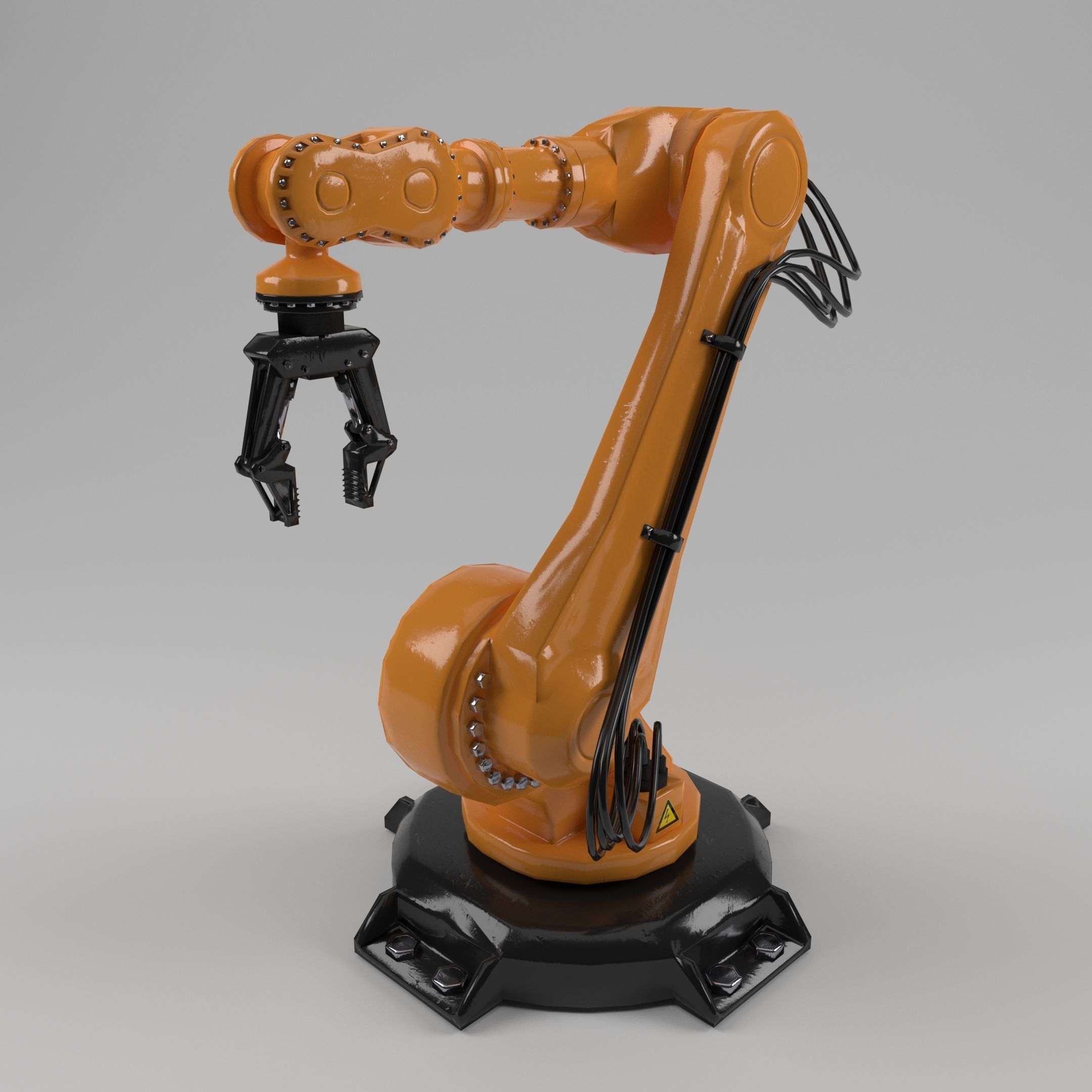 industrial robot arm Low-poly 3D model_7