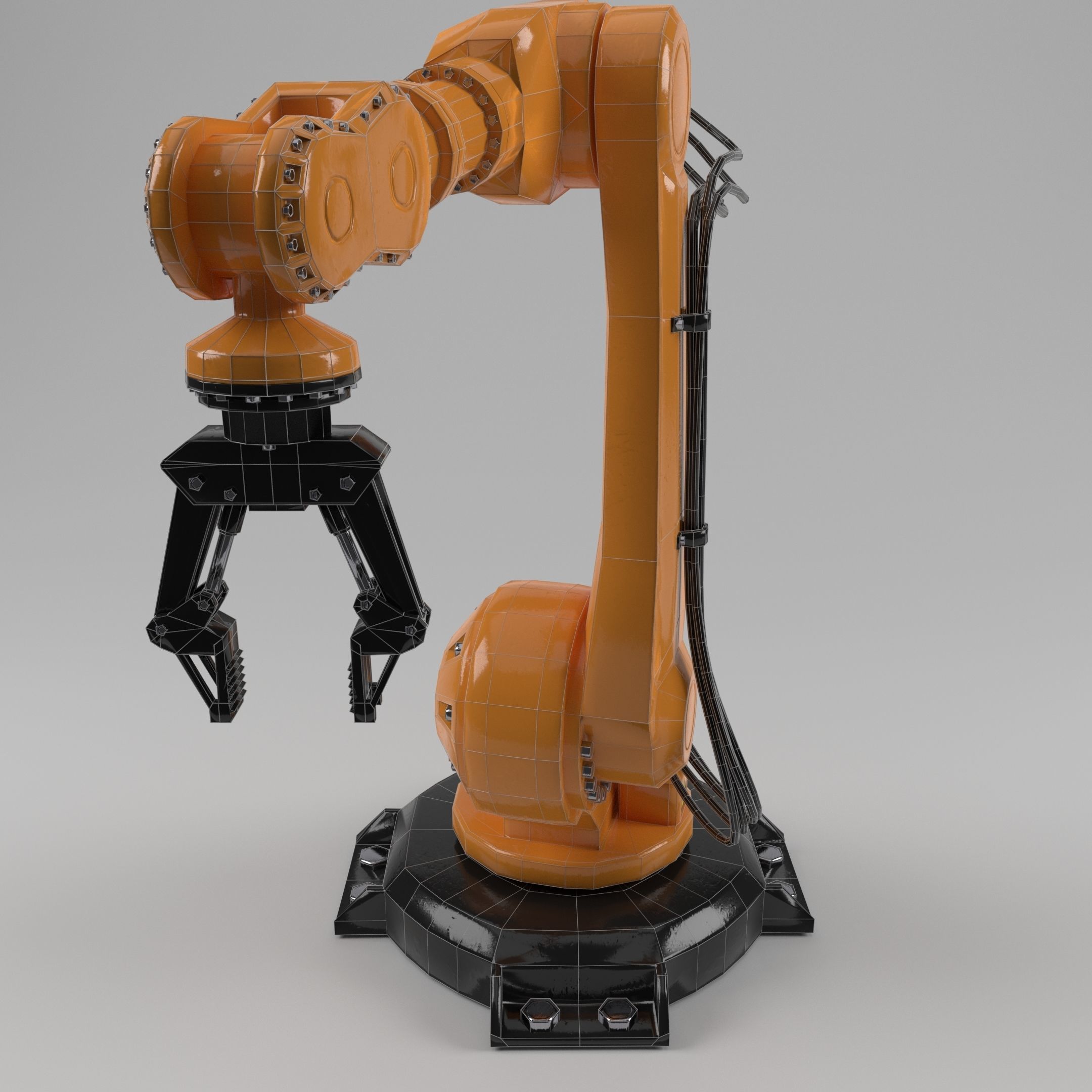 industrial robot arm Low-poly 3D model_16
