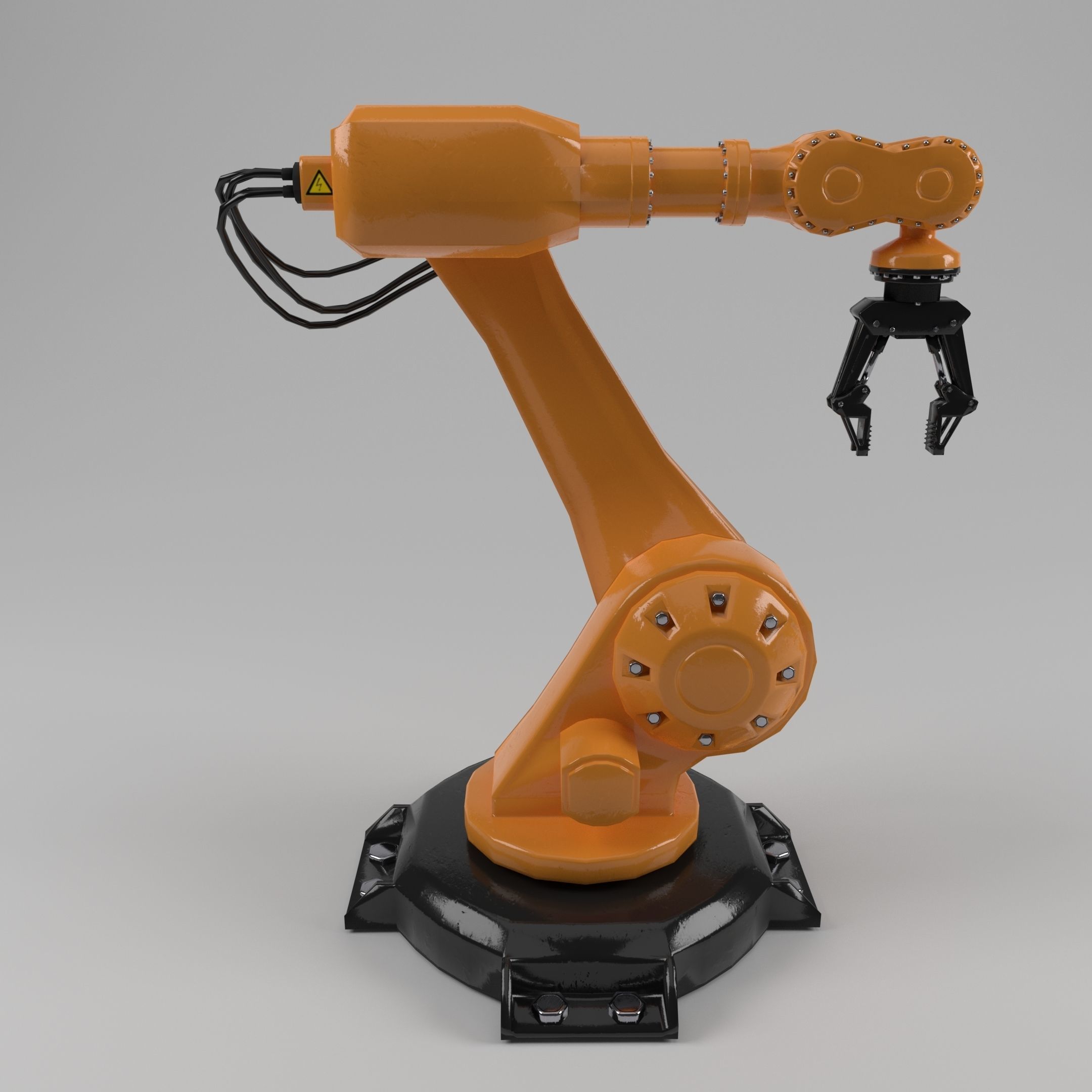 industrial robot arm Low-poly 3D model_5