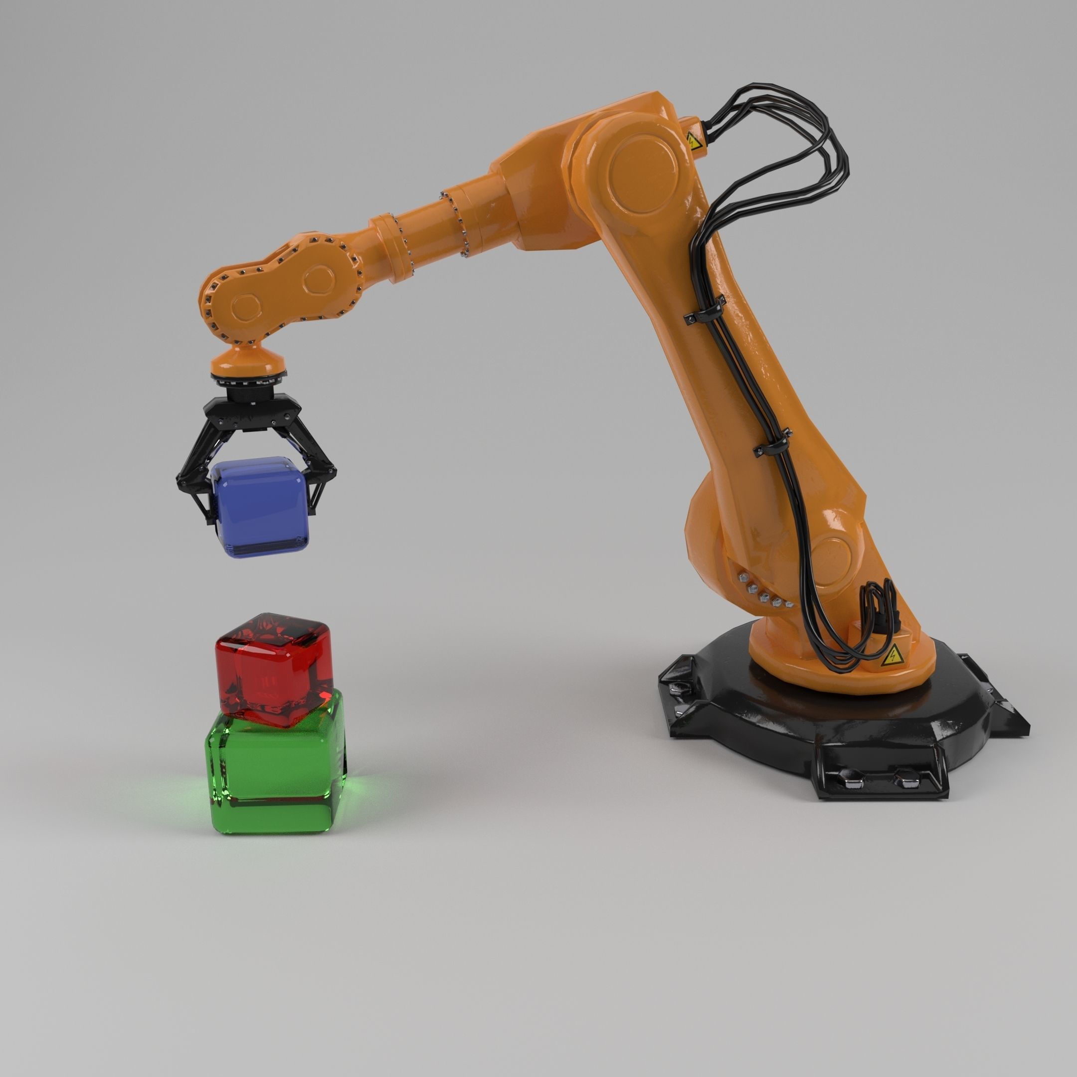 industrial robot arm Low-poly 3D model_2