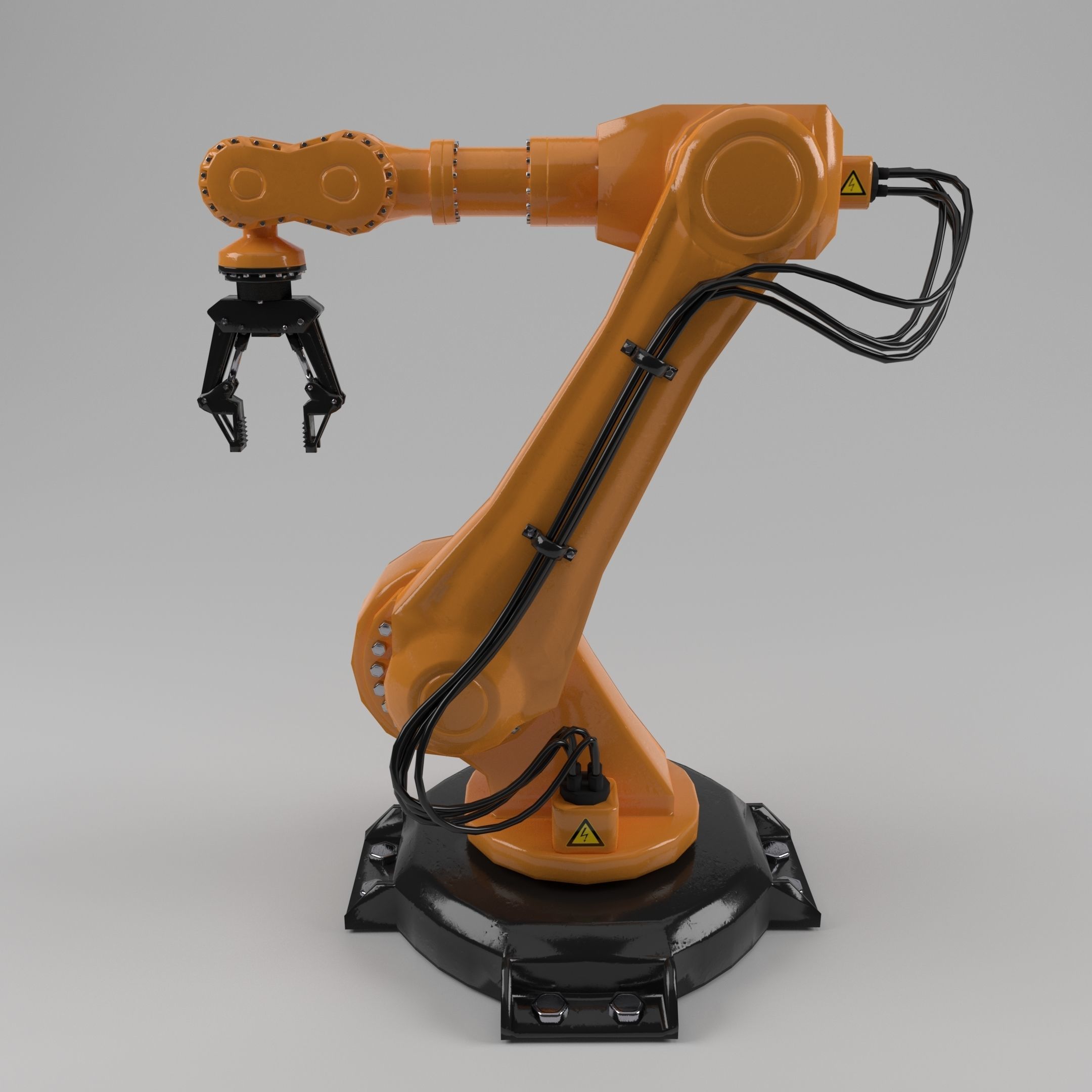 industrial robot arm Low-poly 3D model_3
