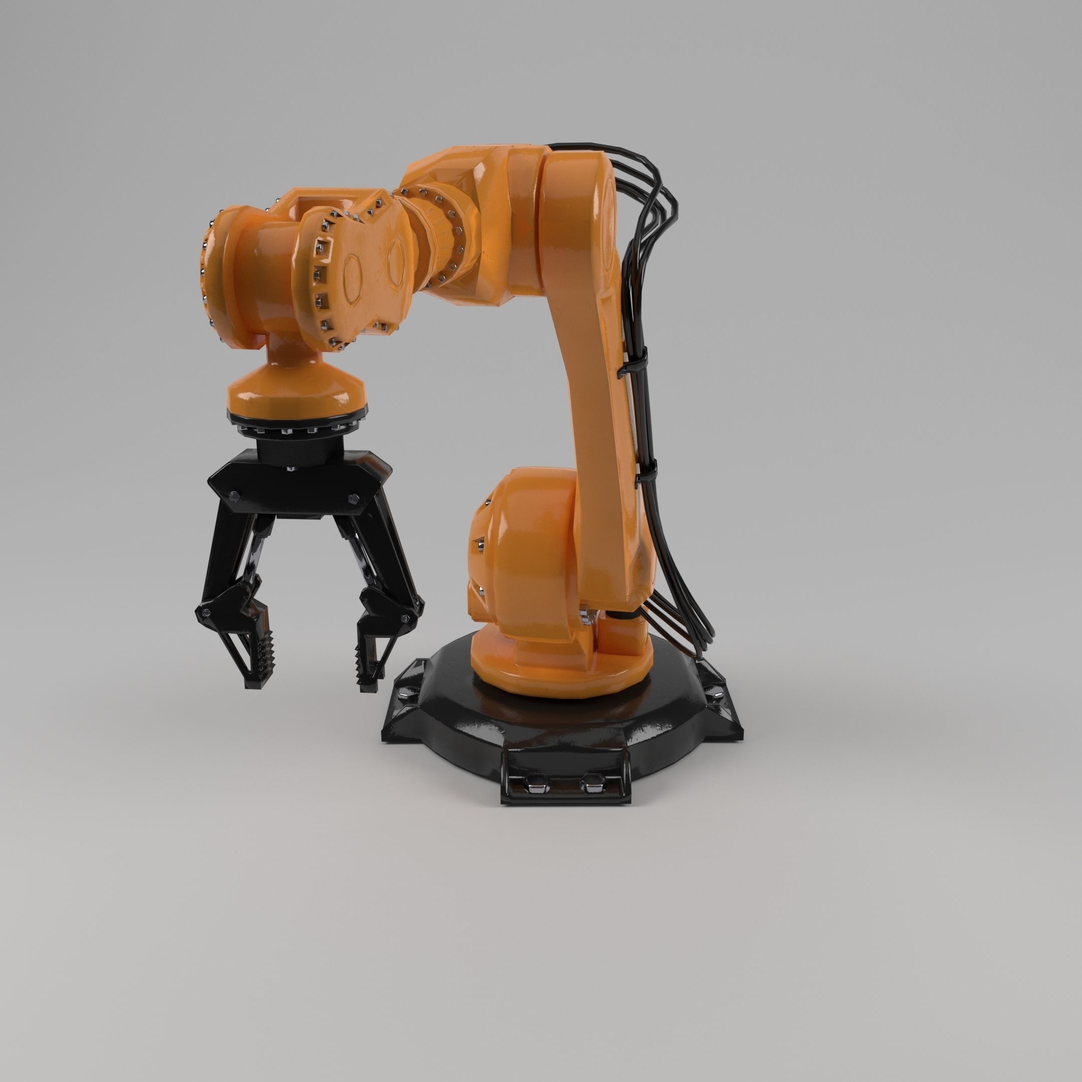 industrial robot arm Low-poly 3D model_10