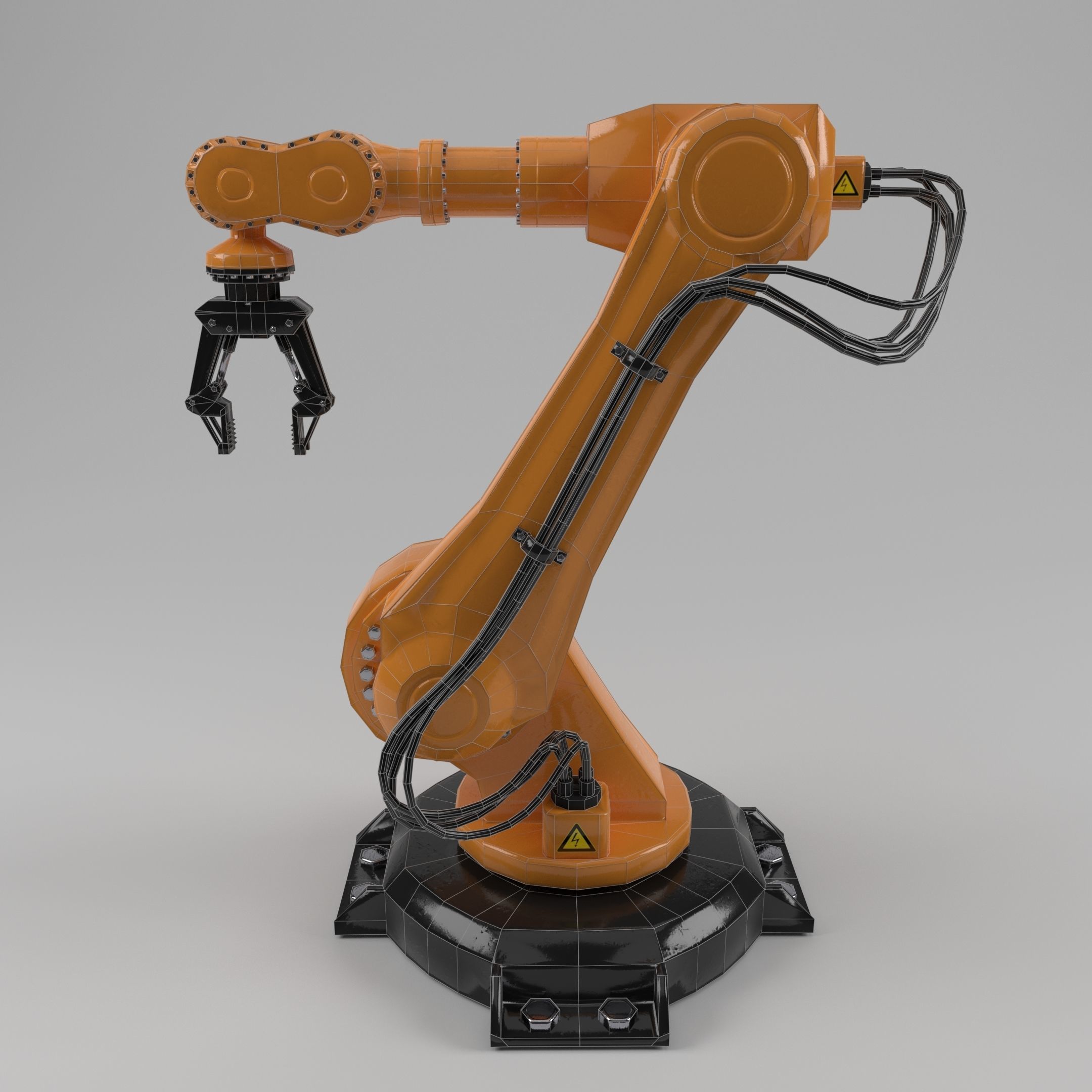industrial robot arm Low-poly 3D model_15
