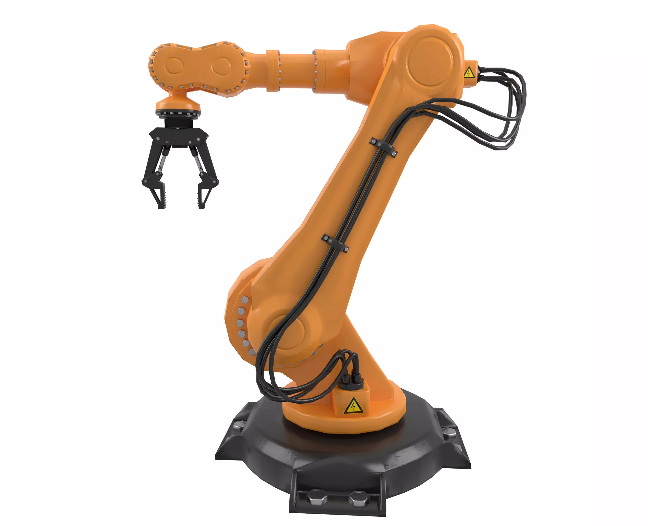 industrial robot arm Low-poly 3D model_0