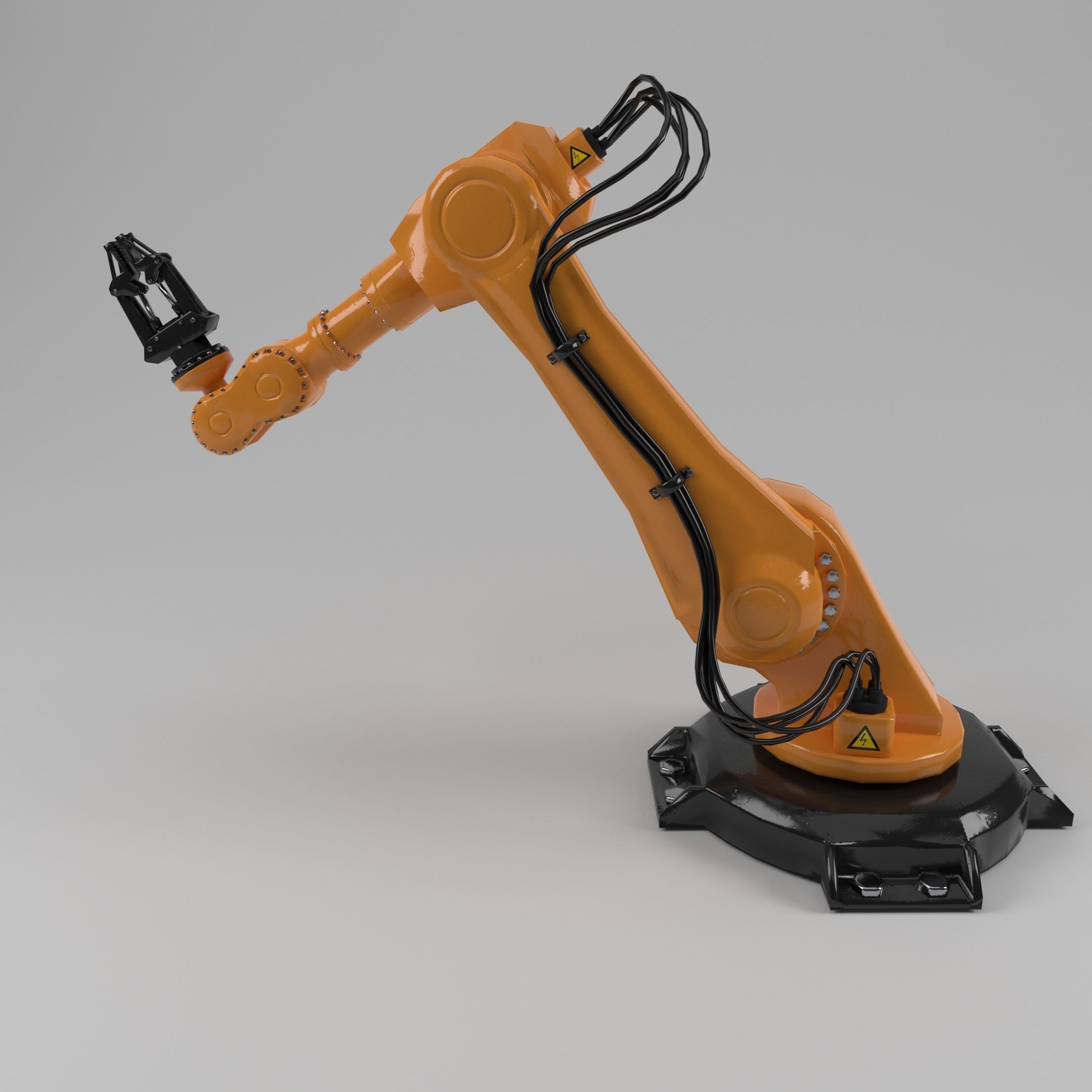 industrial robot arm Low-poly 3D model_9