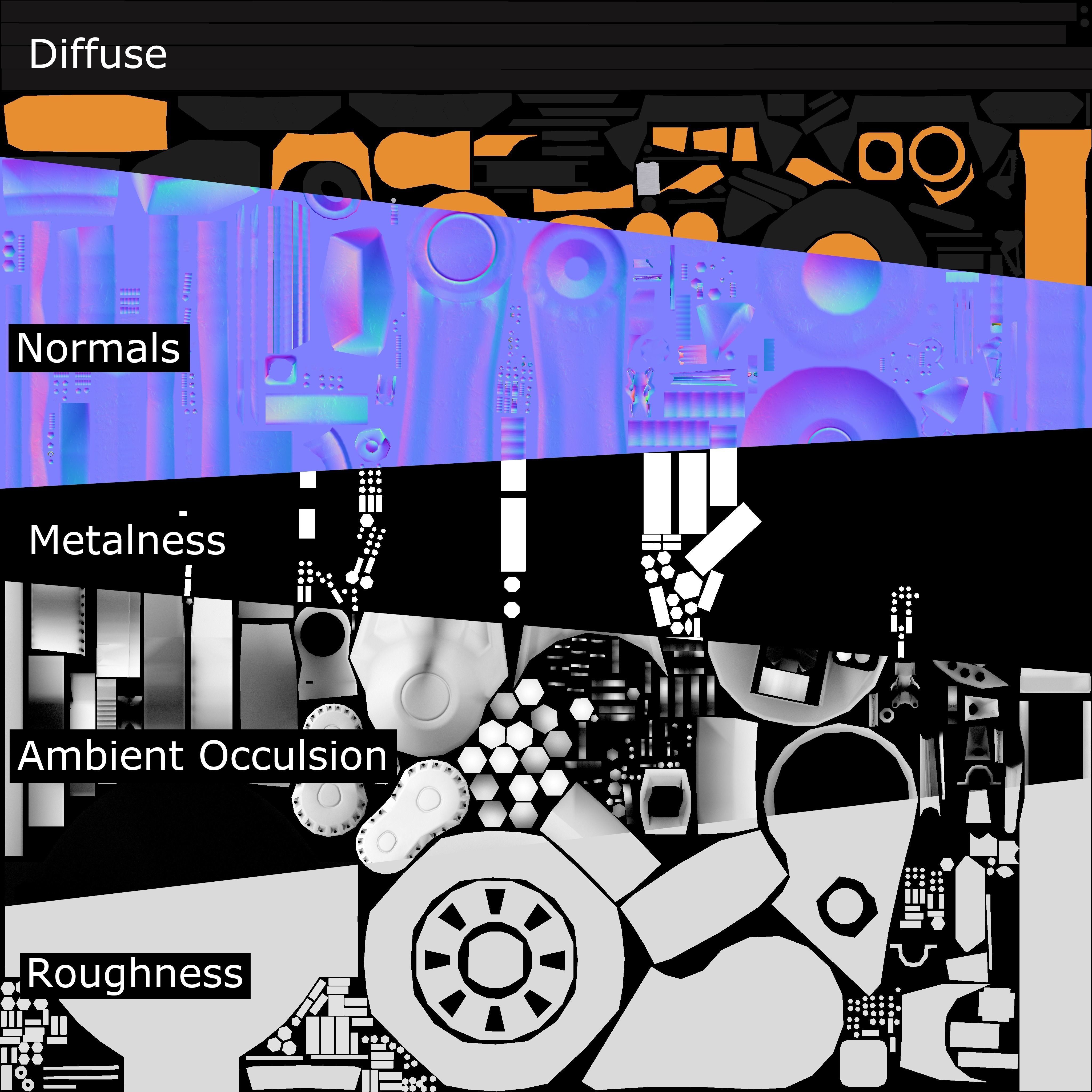 industrial robot arm Low-poly 3D model_13