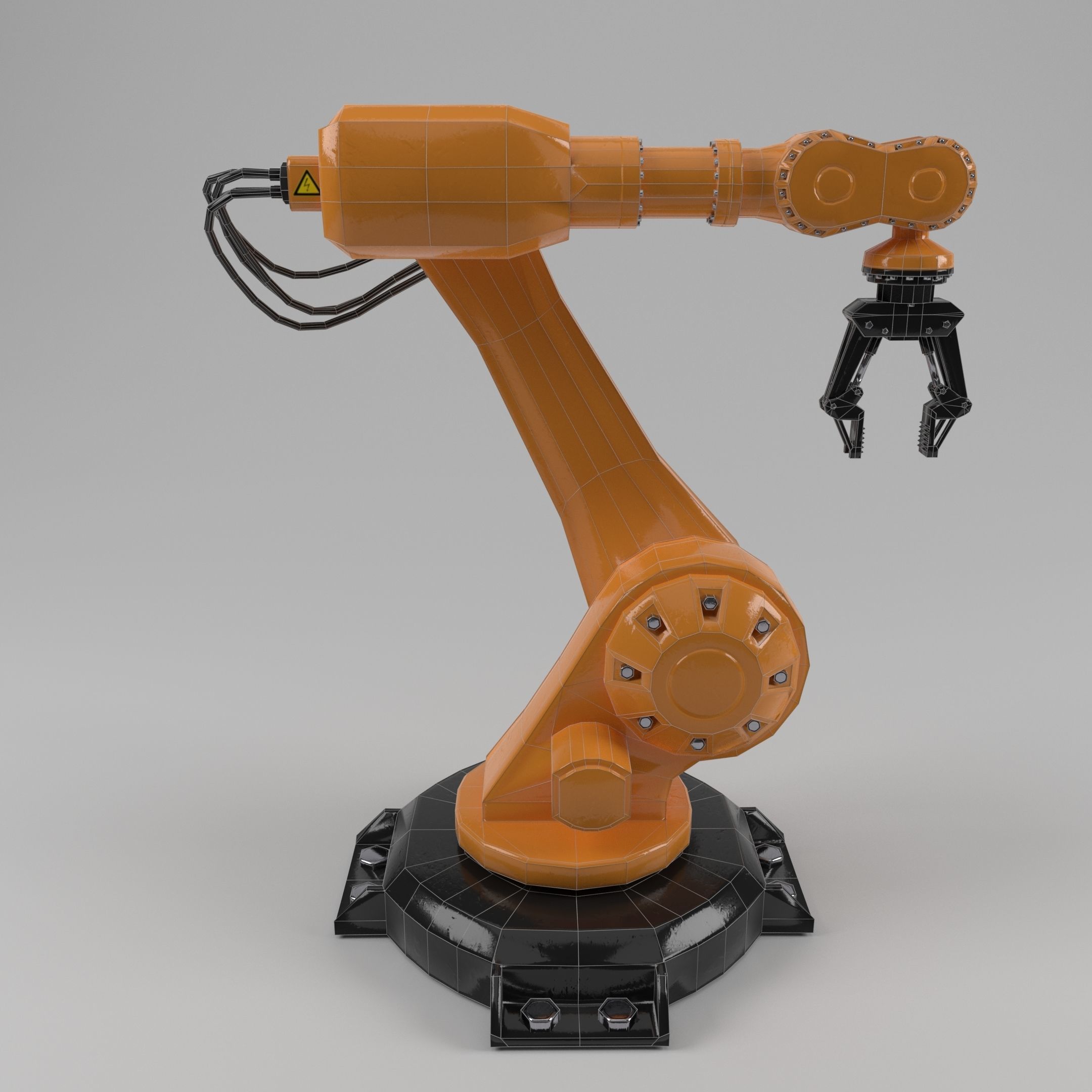 industrial robot arm Low-poly 3D model_14