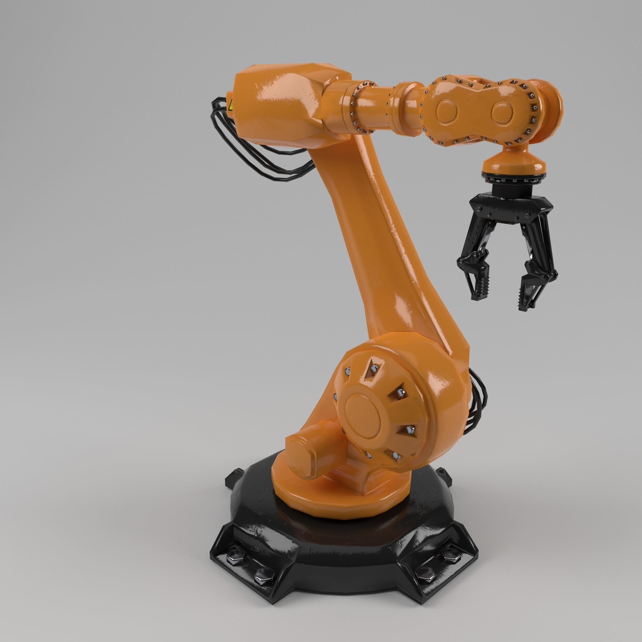 industrial robot arm Low-poly 3D model_8