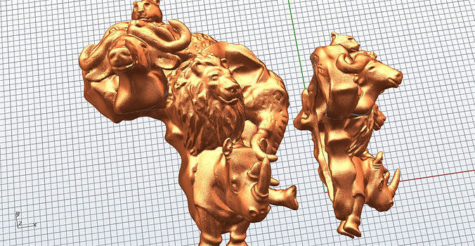 Big 5 with Africa 3D print model